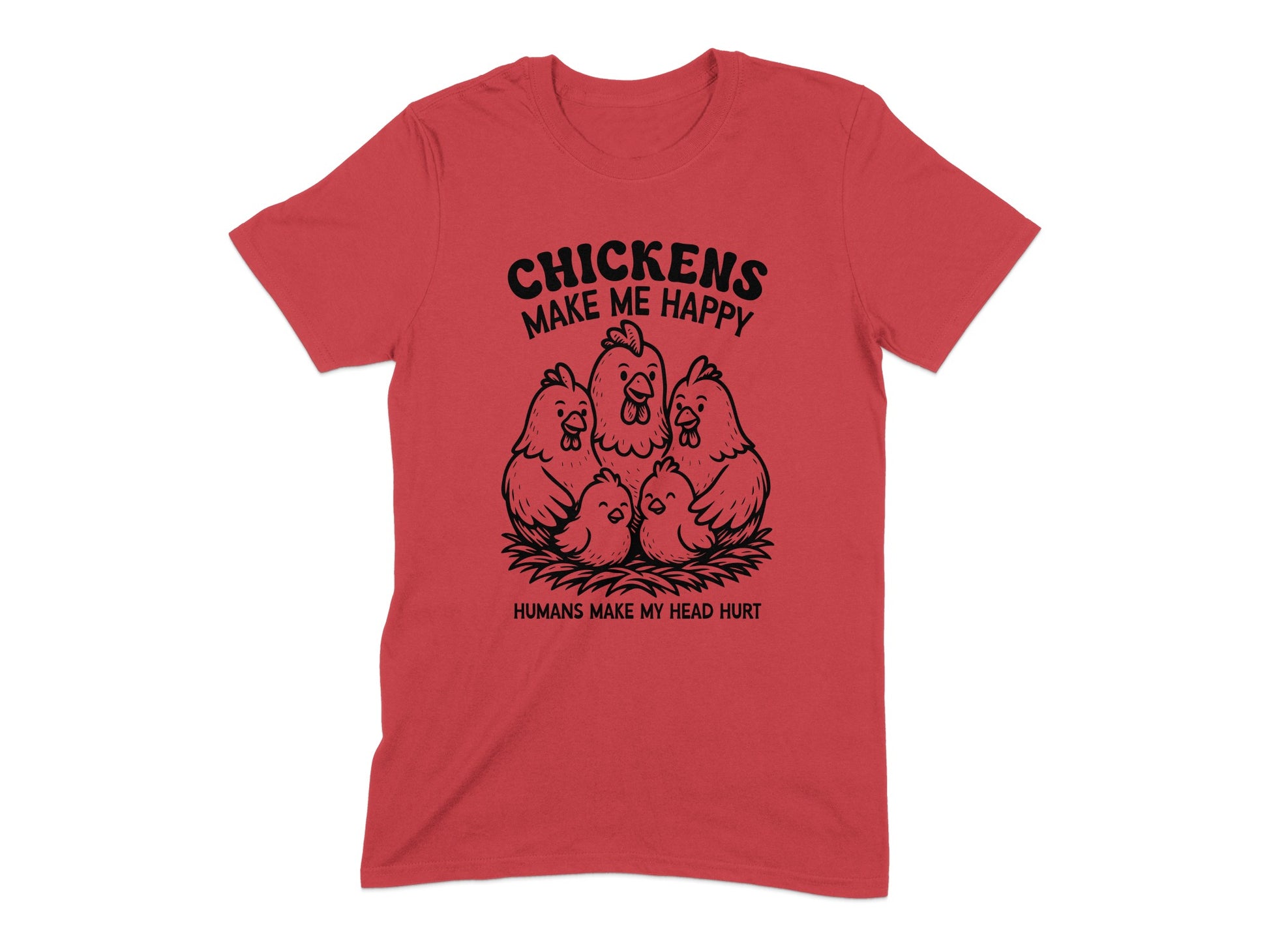 Chickens Make Me Happy Funny Graphic Tee Shirt product