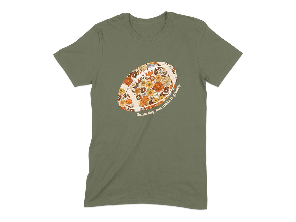 Retro Floral Pattern Graphic Football T-shirt product type
