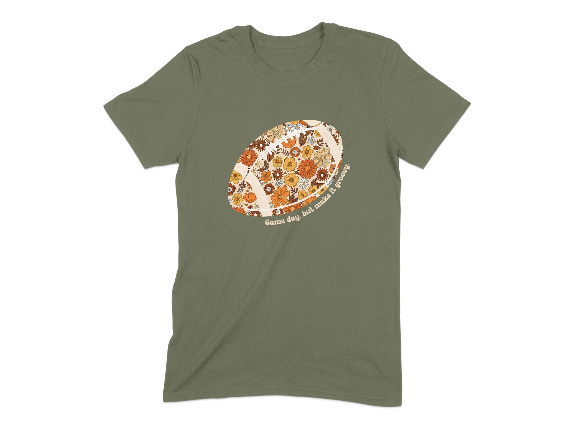 Retro Floral Pattern Graphic Football T-shirt product type
