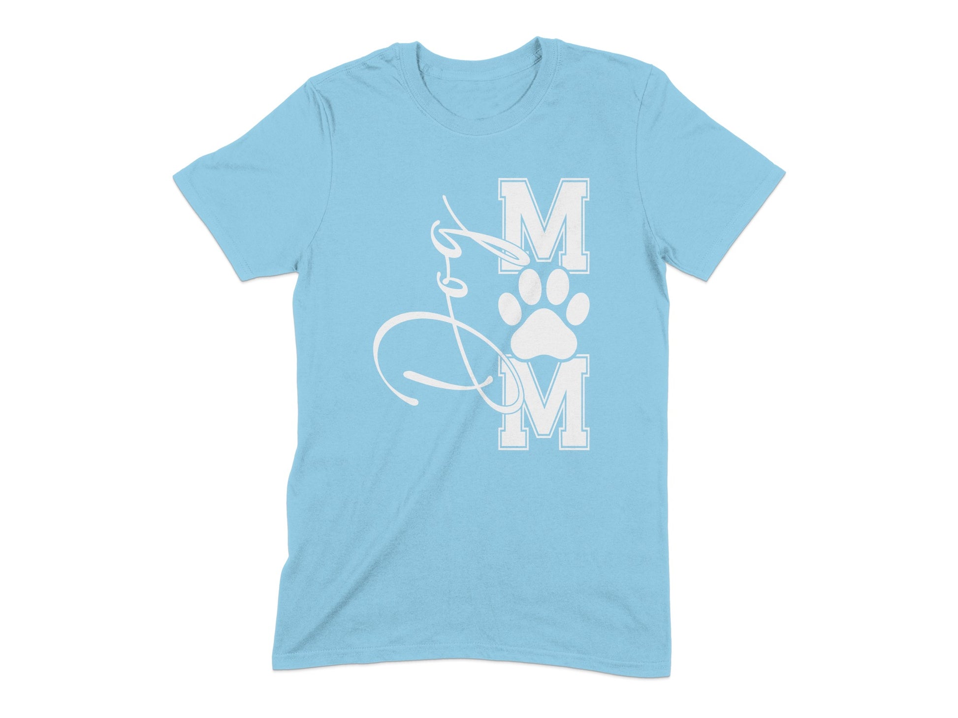Blue Mom and Paw Print Graphic T-Shirt product type