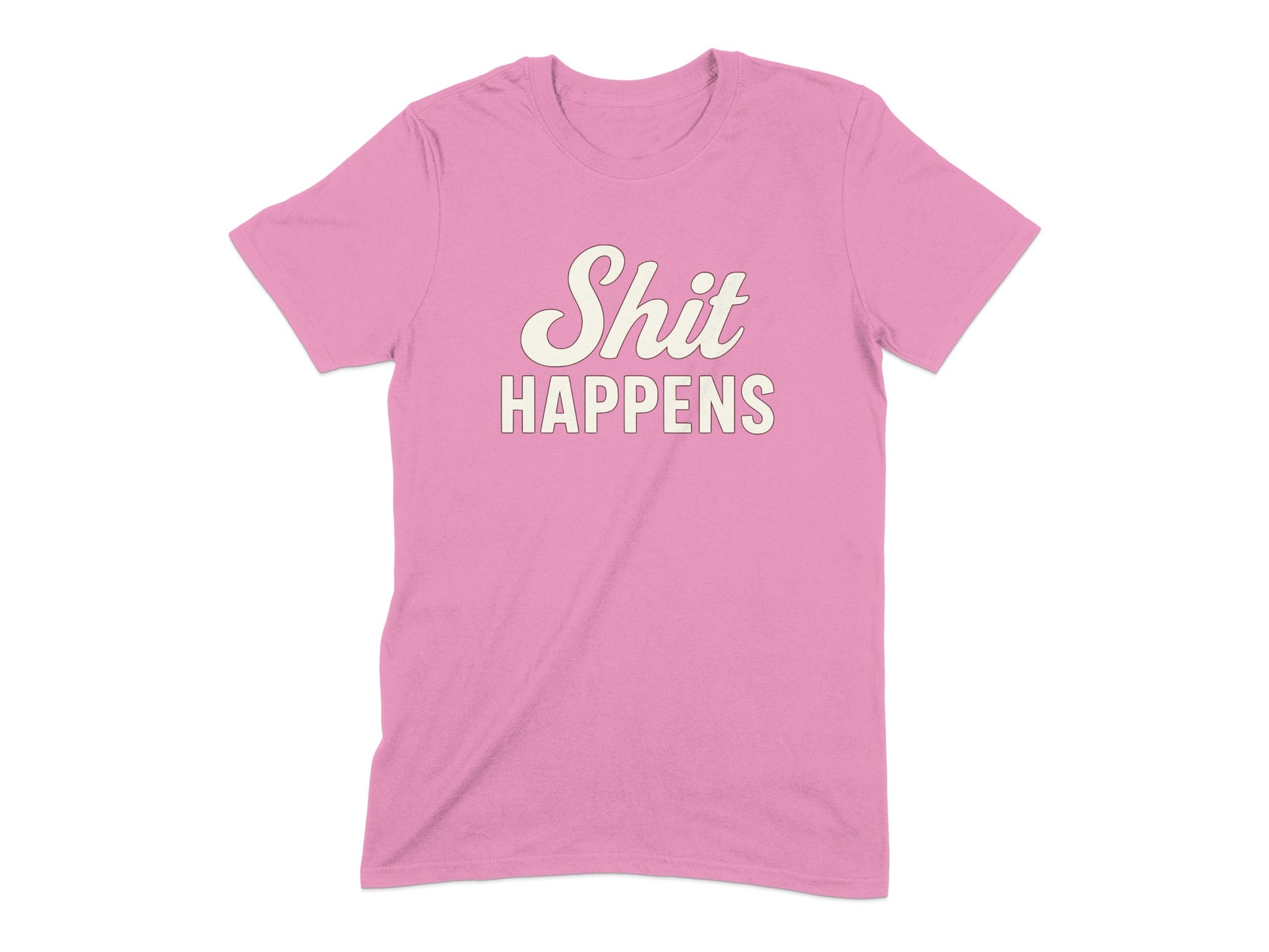 Shit Happens Graphic Tee Pink Short Sleeve Shirt product type