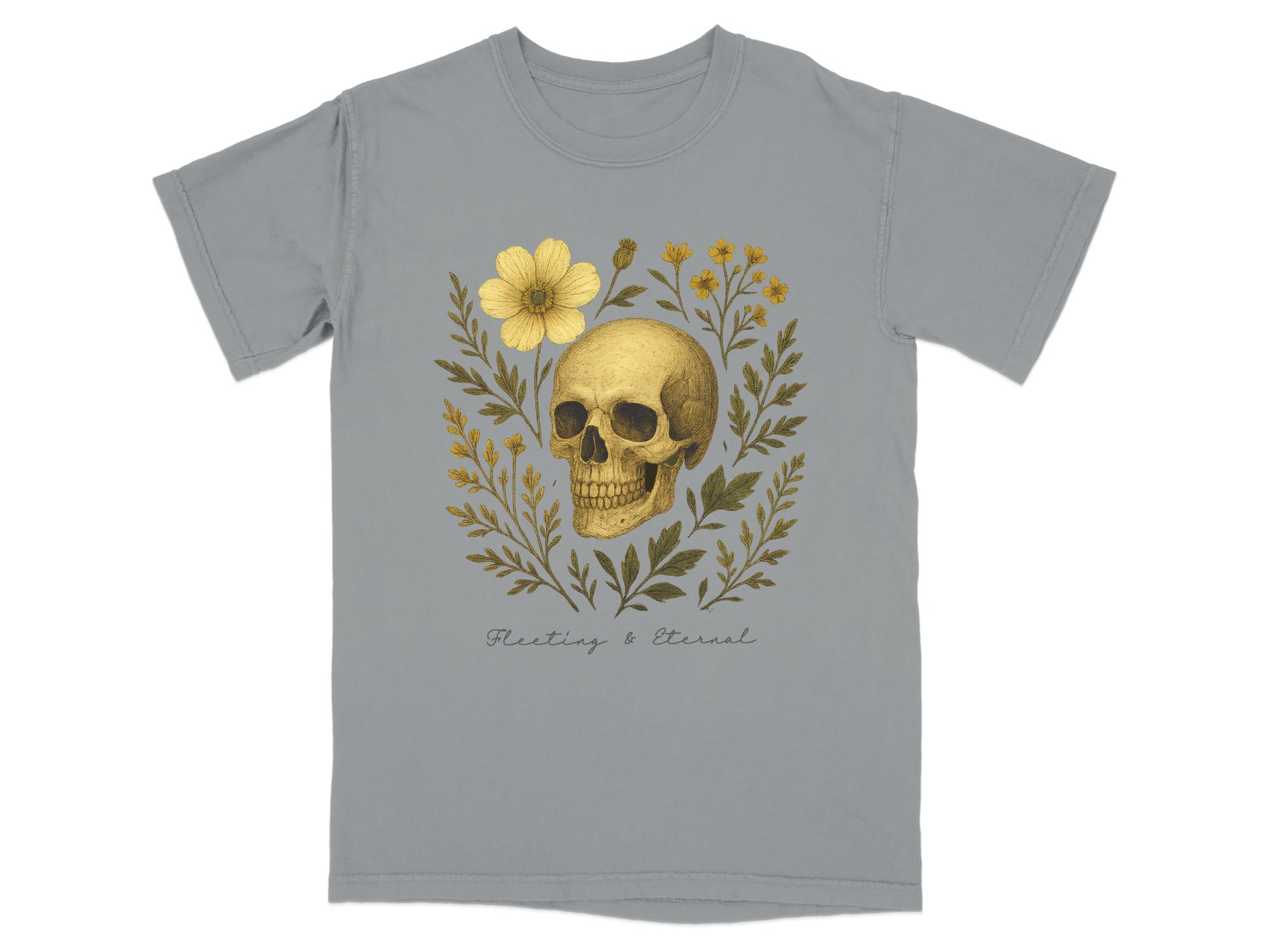 Fleeting & Eternal Skull with Flowers T-shirt product type