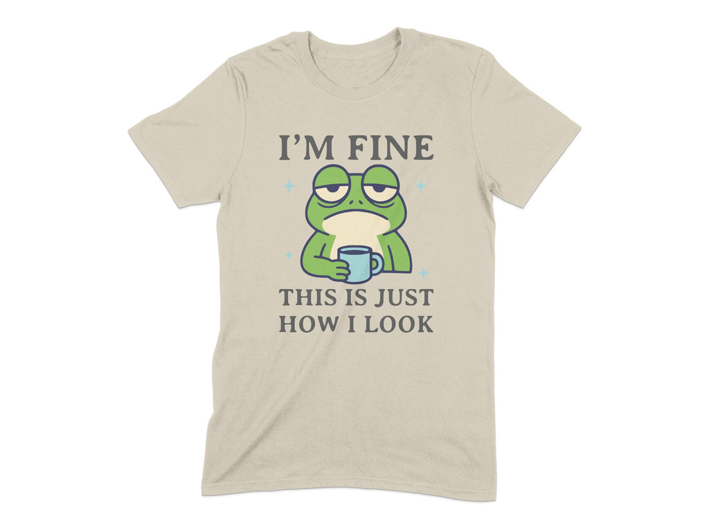 I'm Fine Frog Drinking Coffee Graphic T-Shirt product