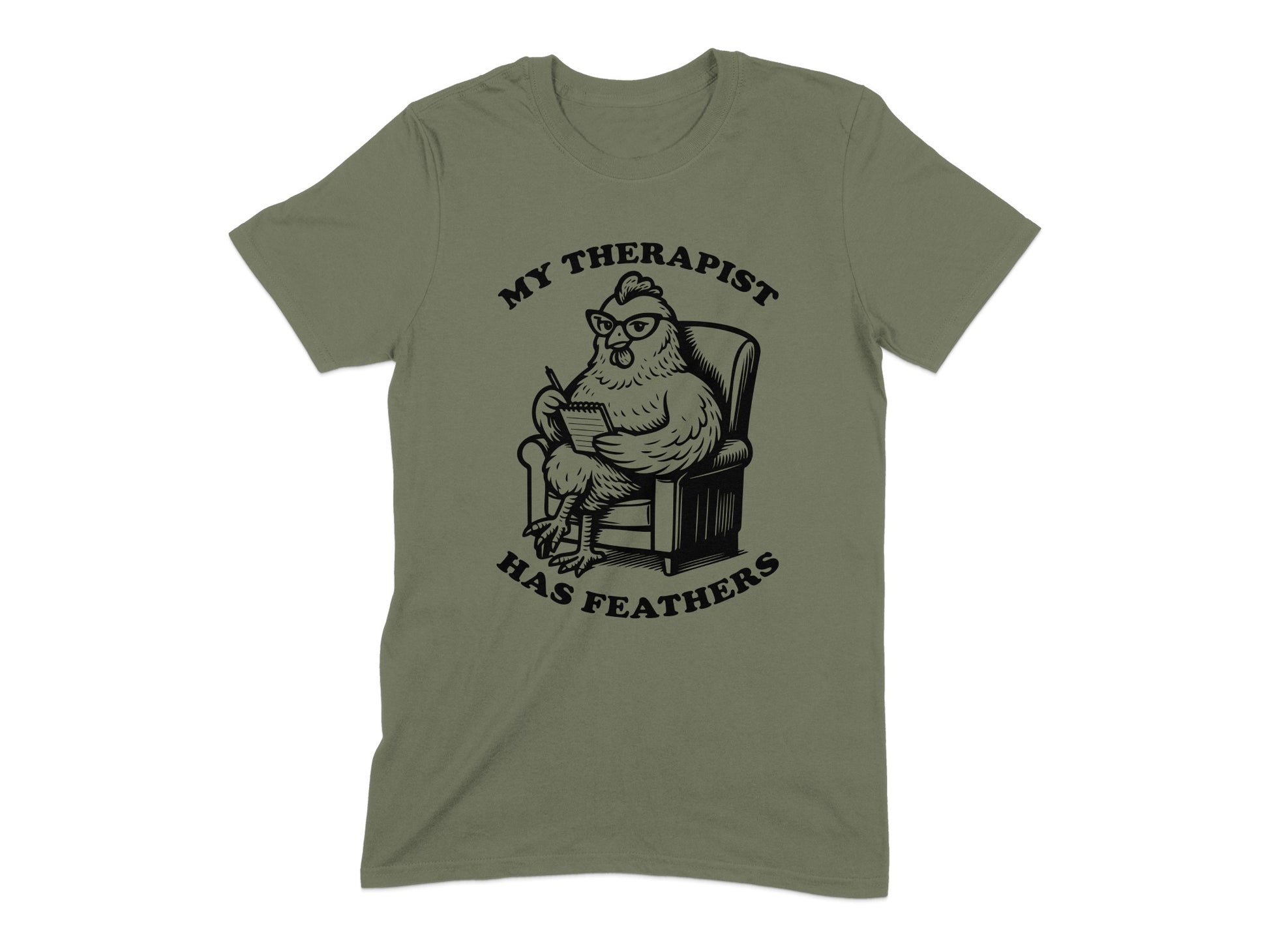 My Therapist Has Feathers Funny Chicken T-Shirt product type