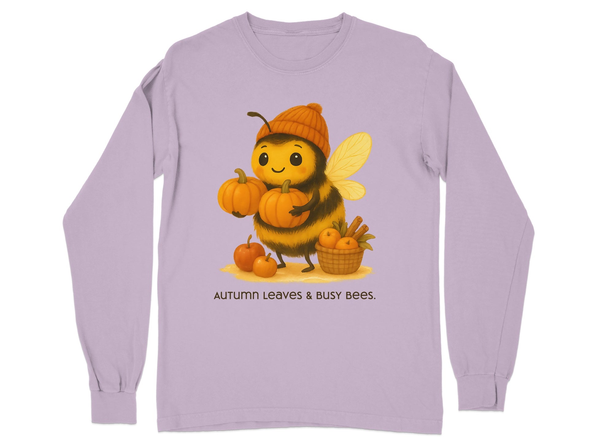 Autumn Leaves And Busy Bees Long Sleeve Shirt Product