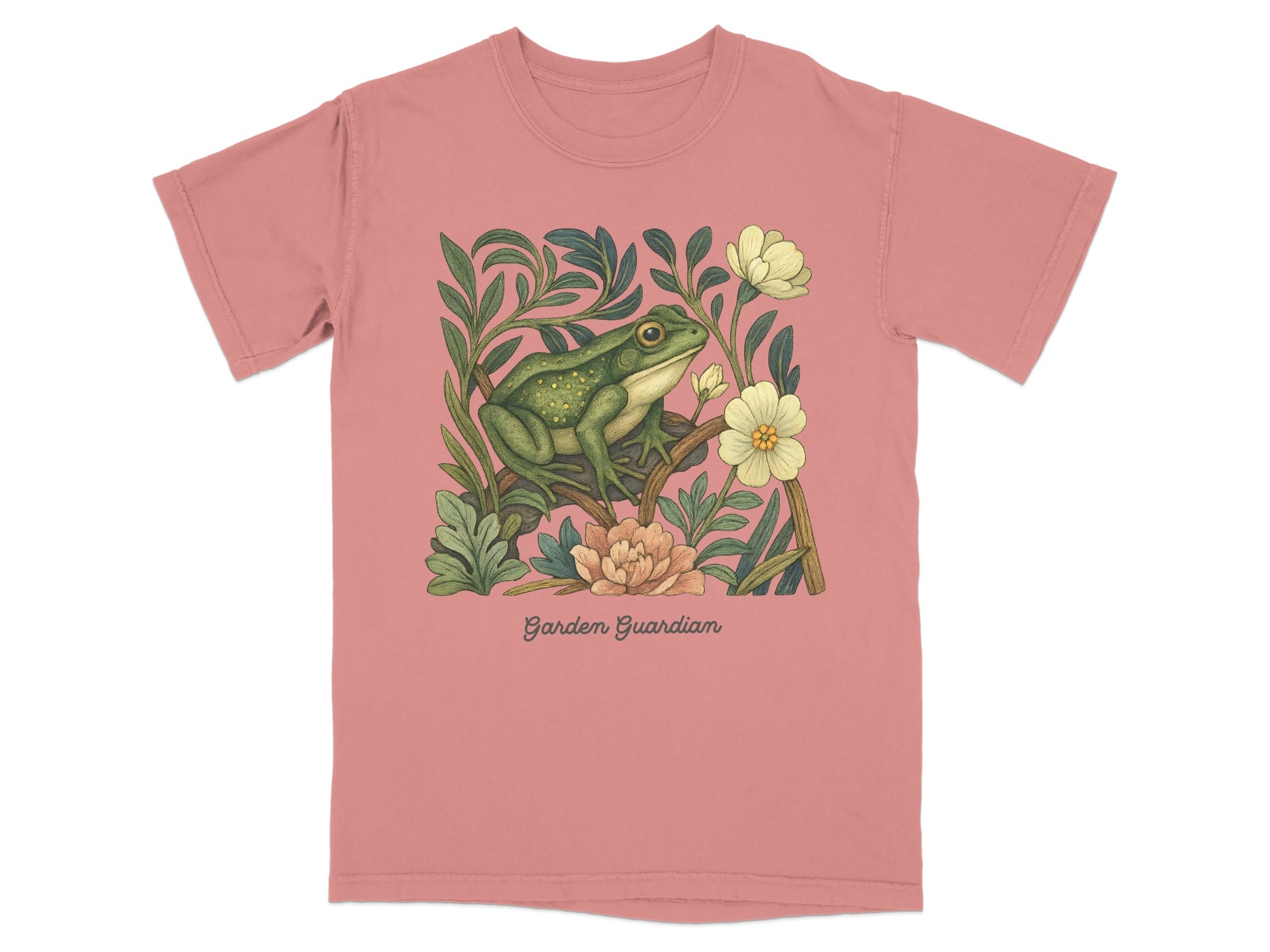 Frog and Floral Design Garden Guardian T-Shirt product type