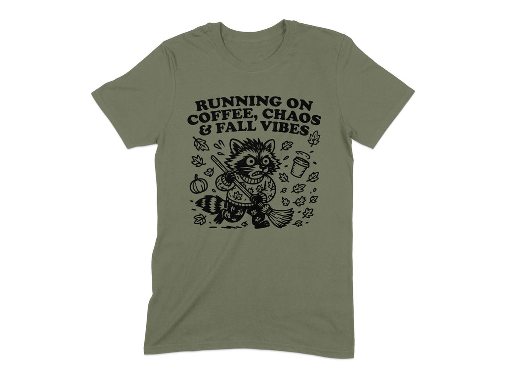 Running on Coffee Chaos Fall Vibes T-shirt product type