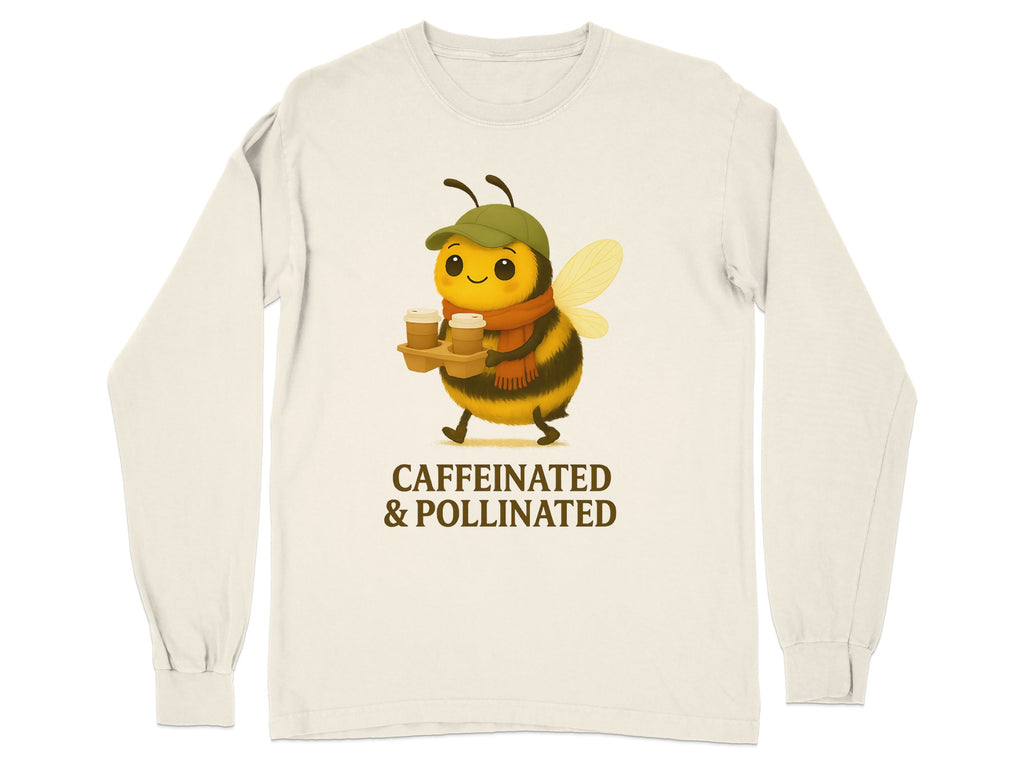 Caffeinated and Pollinated Bee Graphic Long Sleeve product type