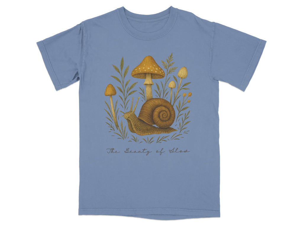 The Beauty of Ideas Snail and Mushrooms T-Shirt Product