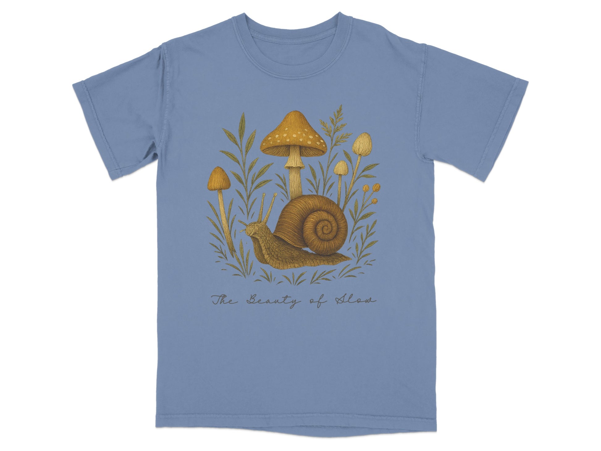 The Beauty of Ideas Snail and Mushrooms T-Shirt Product