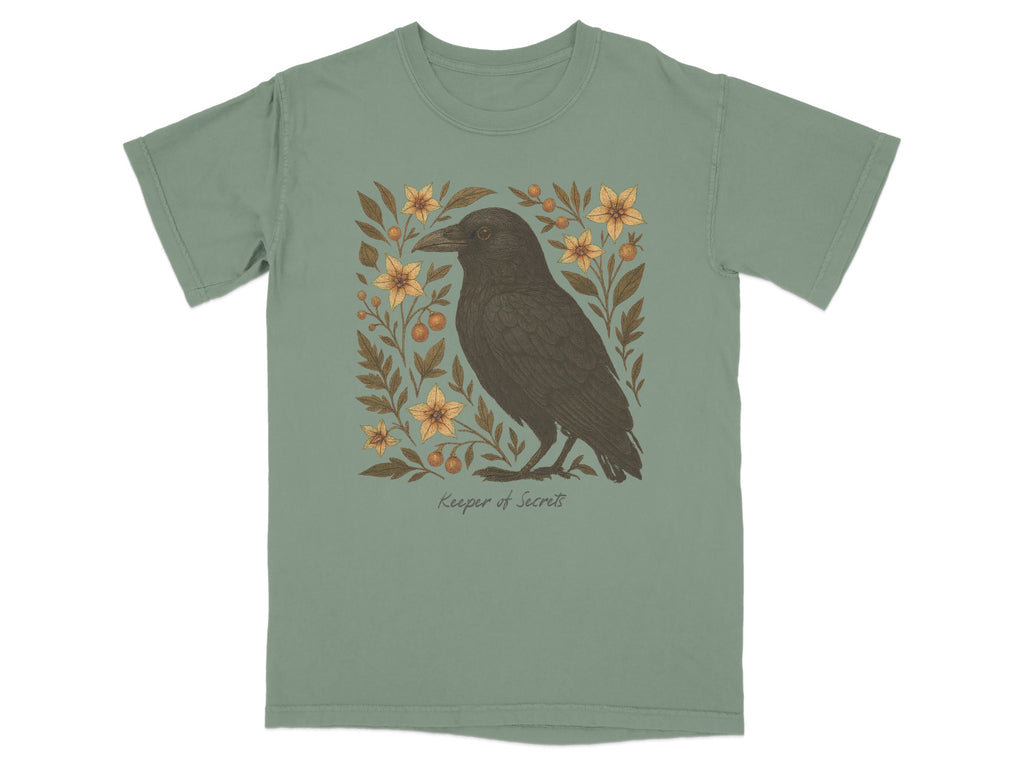Raven Surrounded By Flowers Keeper of Secrets T shirt product type
