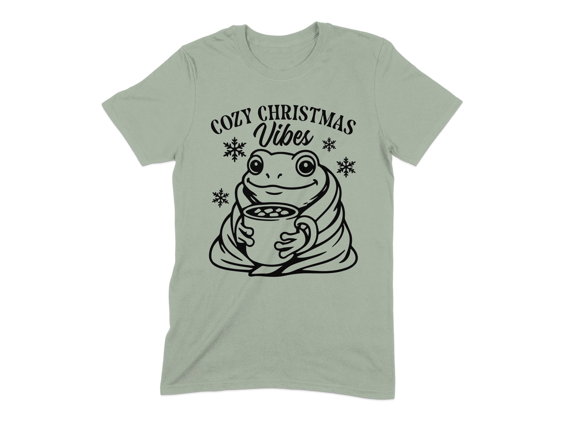 Cozy Christmas Vibes Frog Illustration T-shirt product