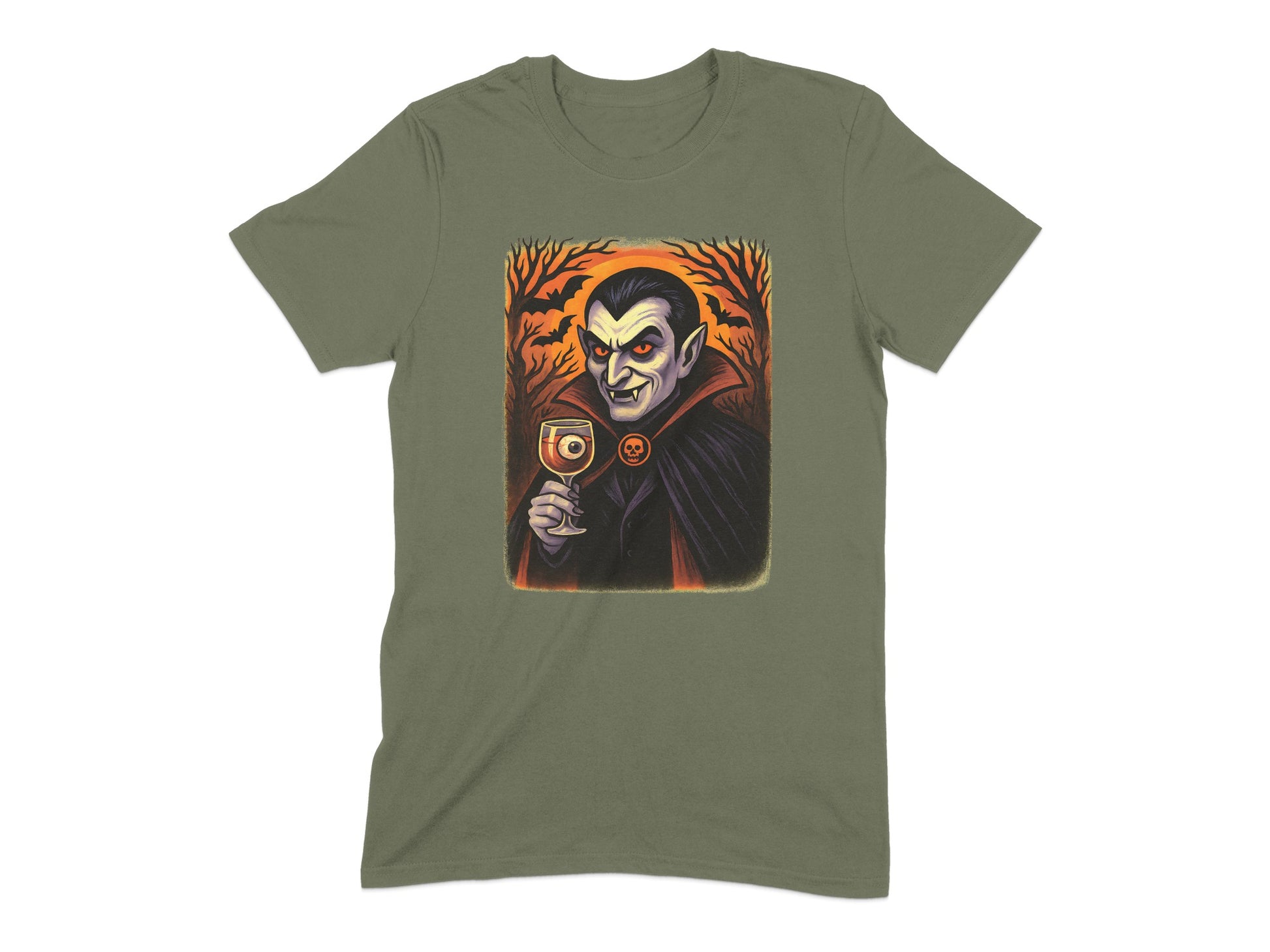 Vampire Holding Wine Glass Graphic T-Shirt product type