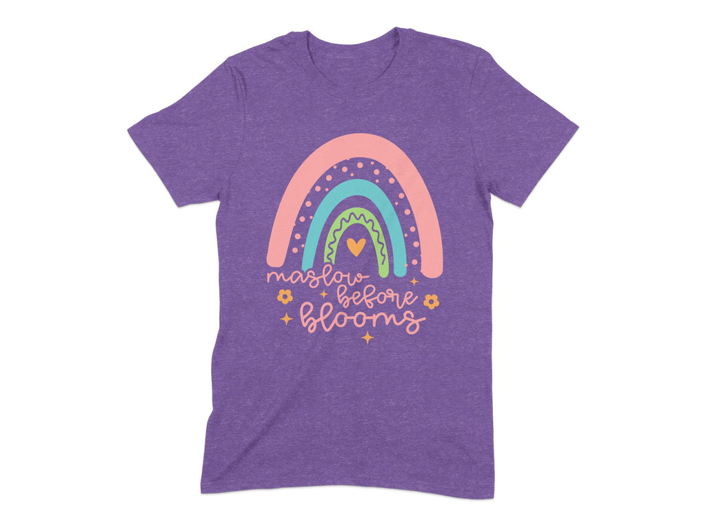 Colorful Rainbow Maslow Before Blooms Text T-shirt product type