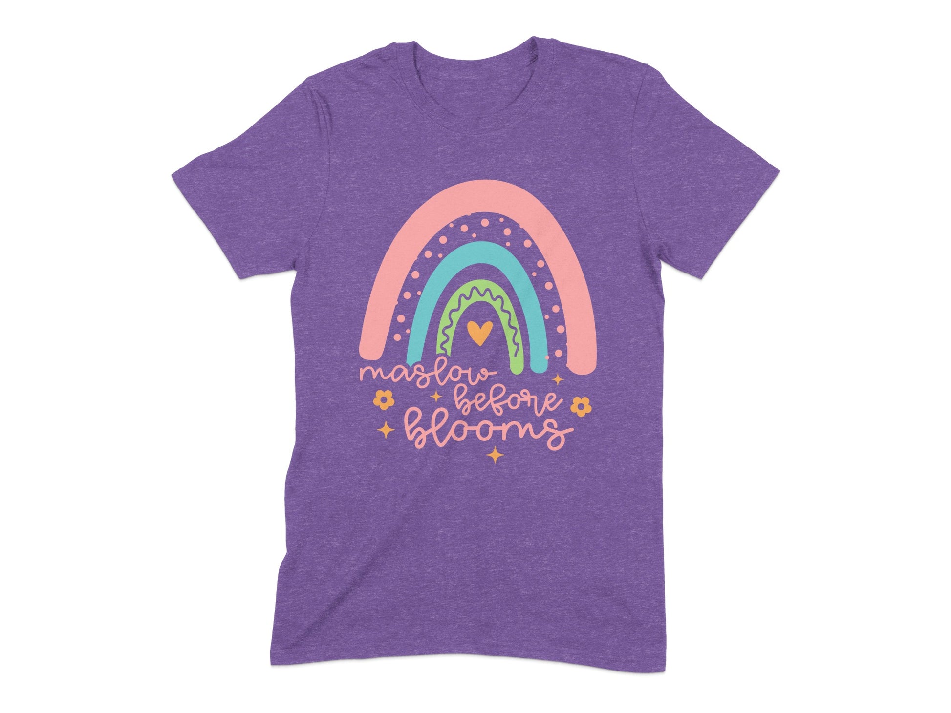 Colorful Rainbow Maslow Before Blooms Text T-shirt product type