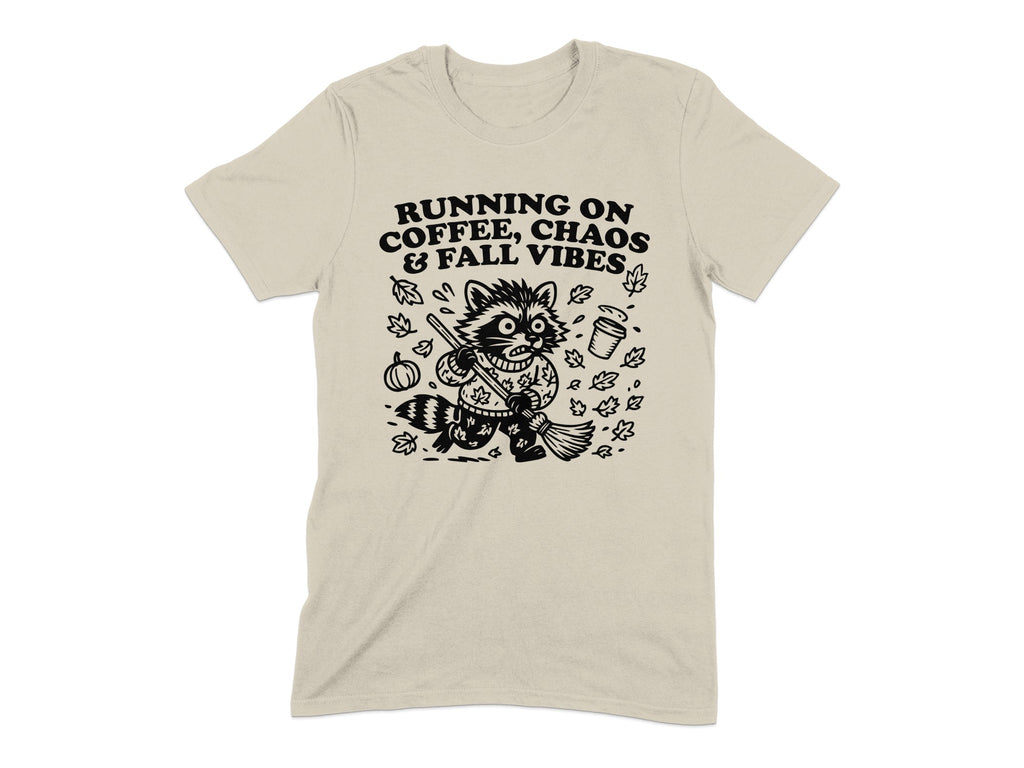 Running on Coffee Chaos & Fall Vibes T-Shirt product