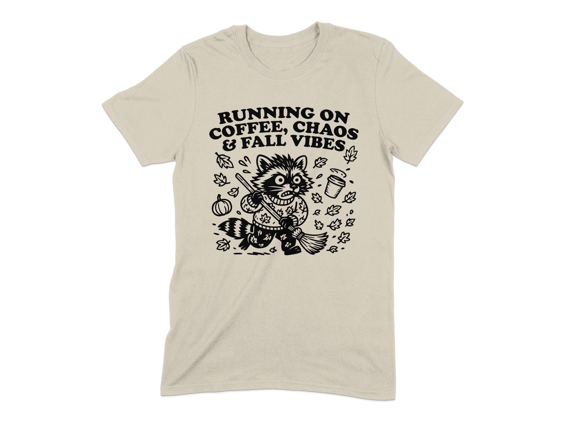 Running on Coffee Chaos & Fall Vibes T-Shirt product