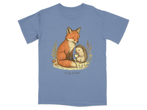 A Cup of Quiet Fox and Hedgehog Graphic T-Shirt product