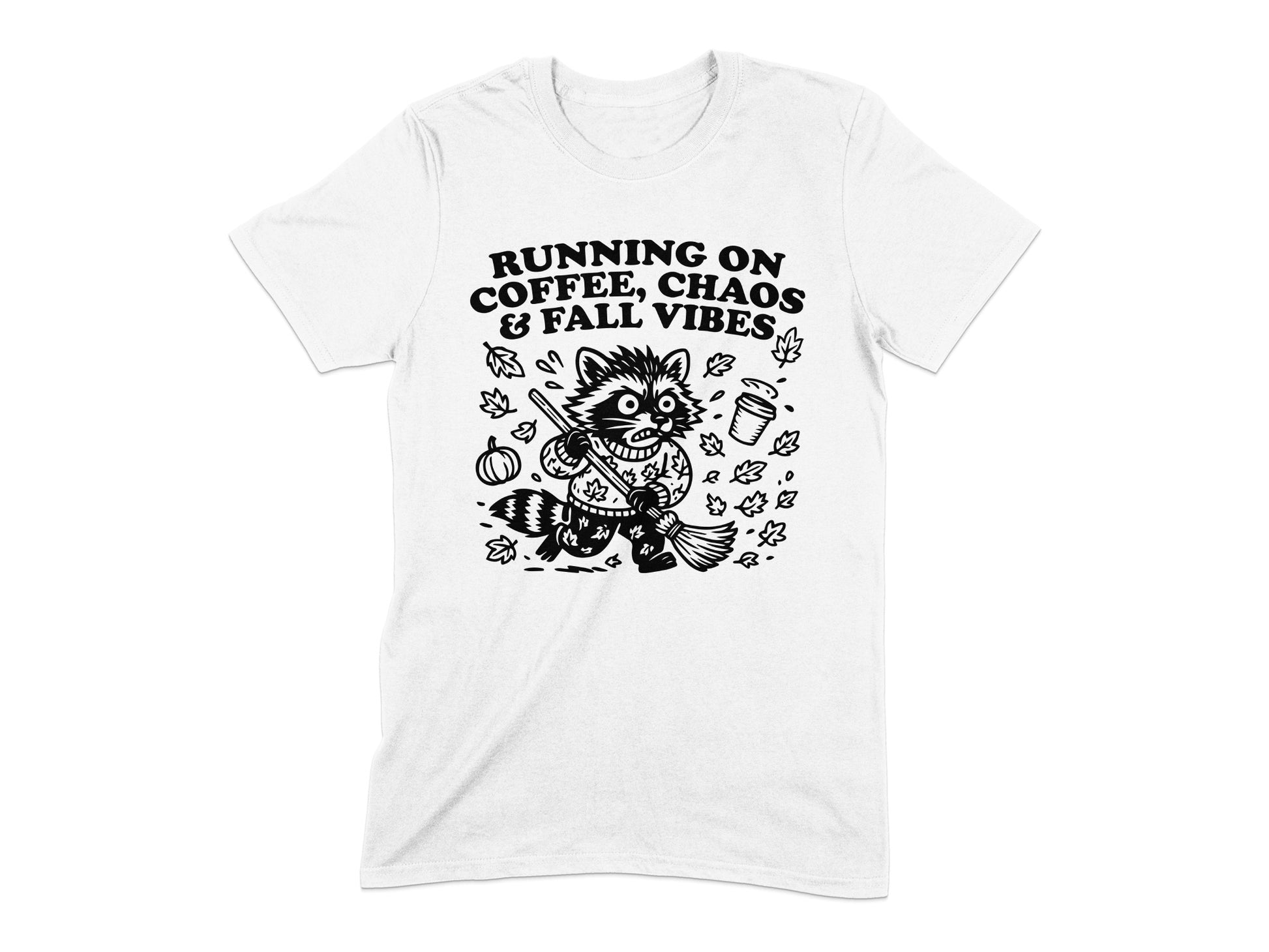Running on Coffee Chaos Fall Vibes Graphic T-Shirt product type