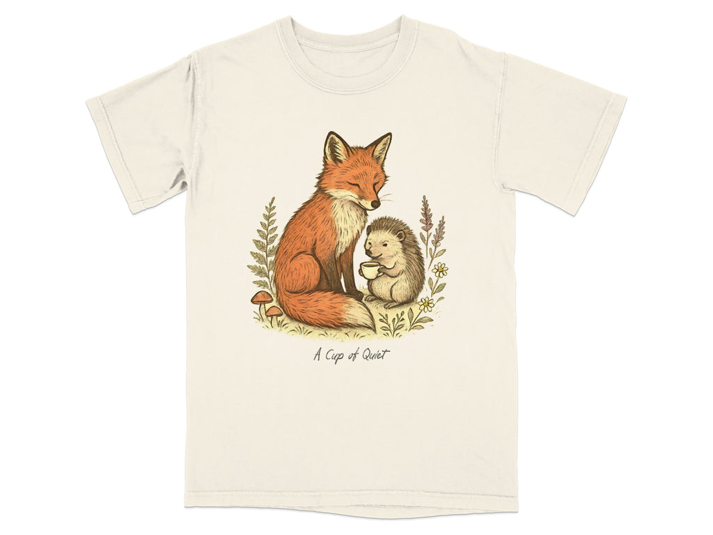 A Cup of Quiet with Fox and Hedgehog T-Shirt product type