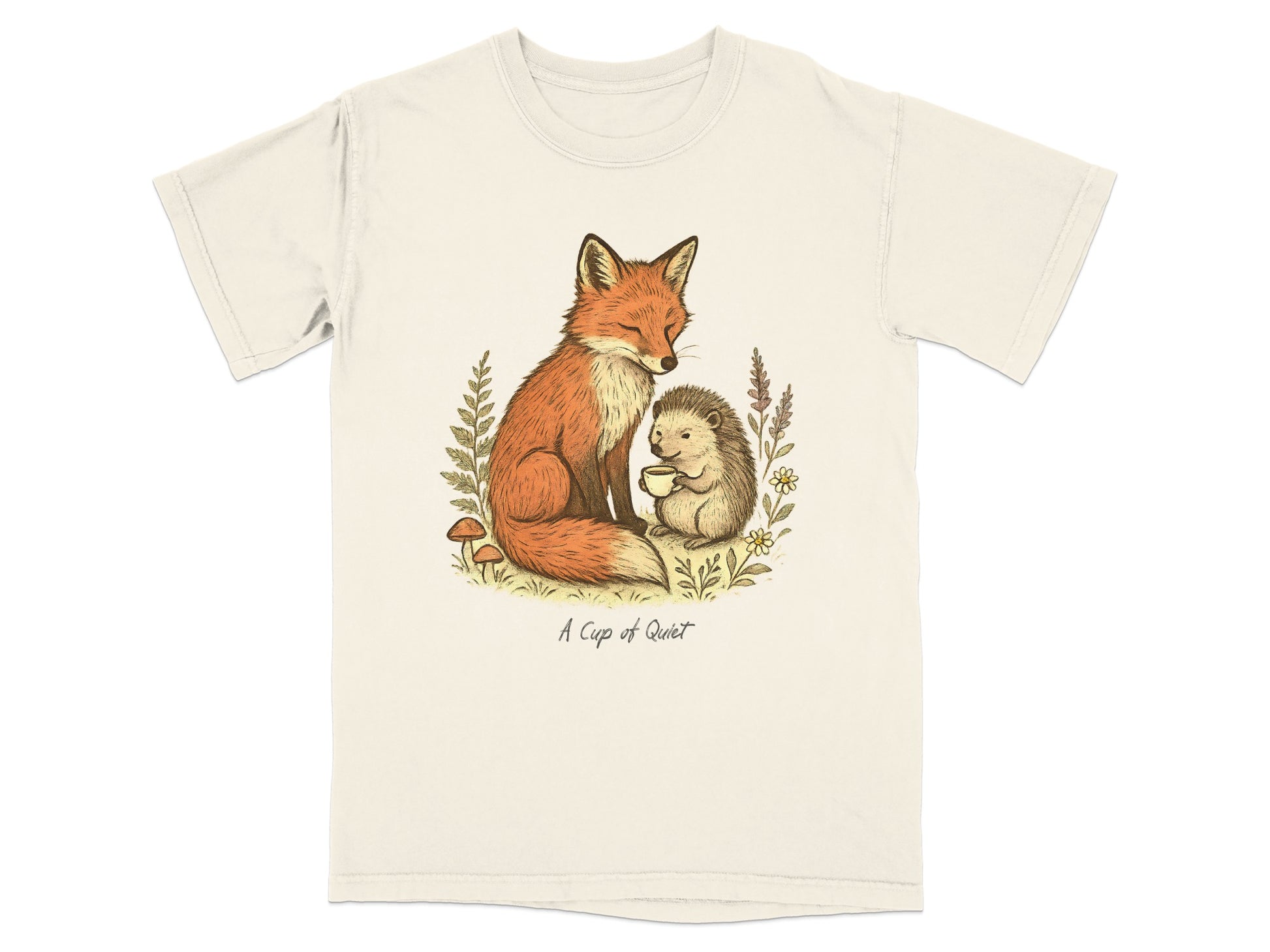A Cup of Quiet with Fox and Hedgehog T-Shirt product type