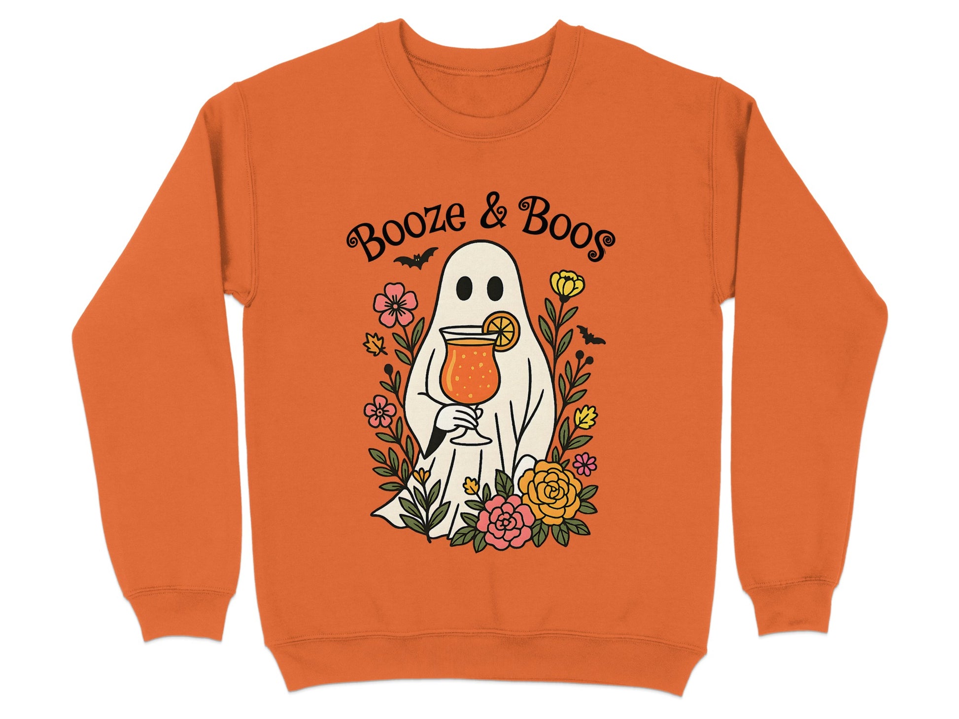 Booze and Boos Ghost Holding Drink Sweatshirt product