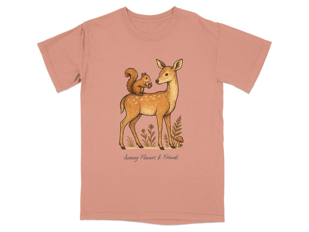 Adorable Deer and Squirrel Friends Graphic T-Shirt Product