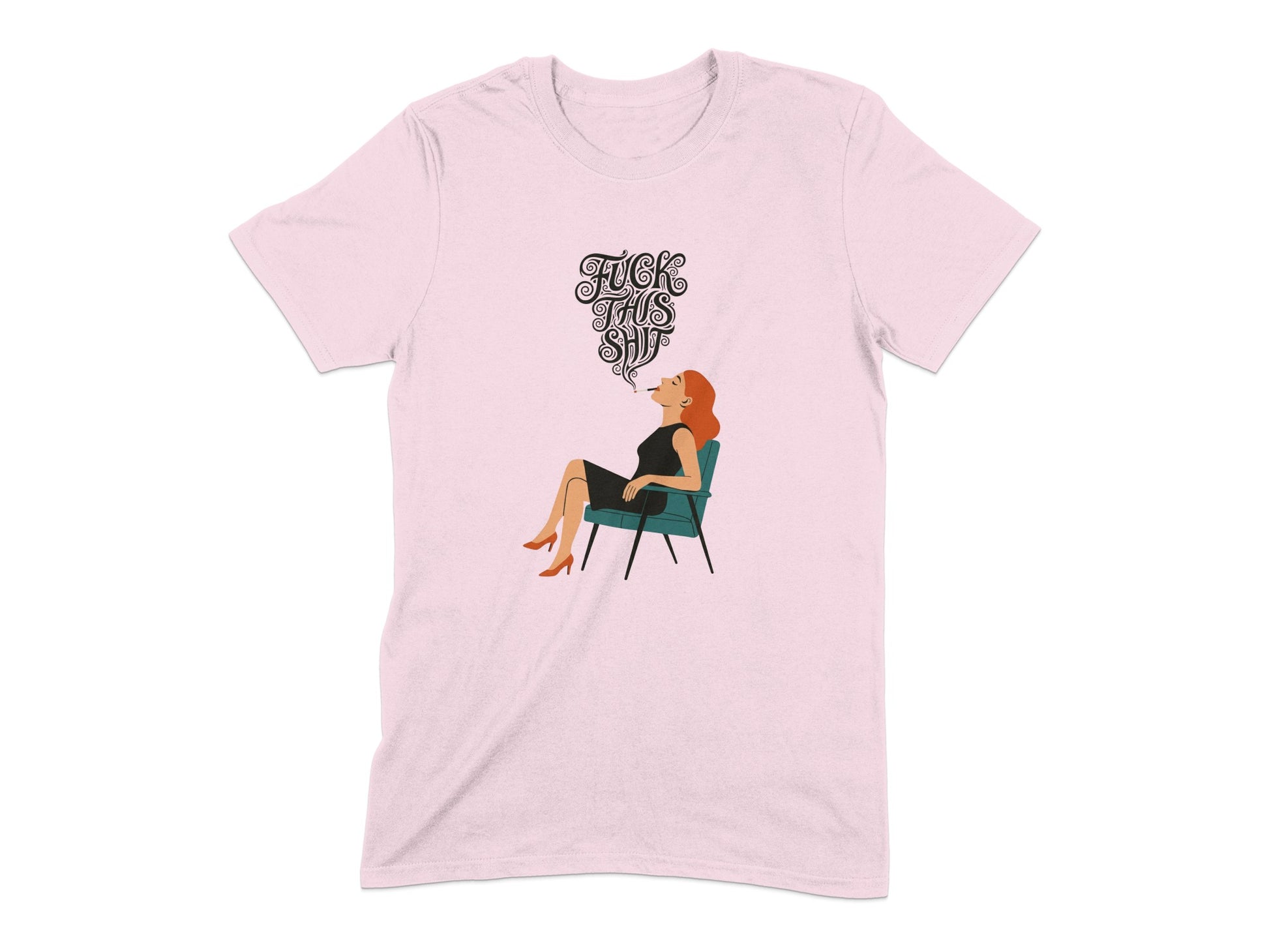 Graphic Woman Sitting with Quote T-Shirt Product