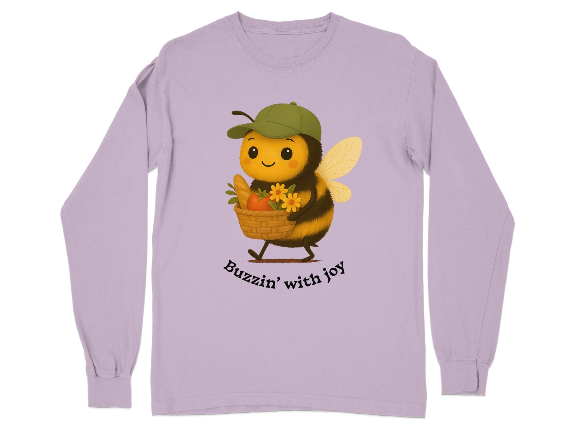 Buzzin' with joy bee character long sleeve shirt product