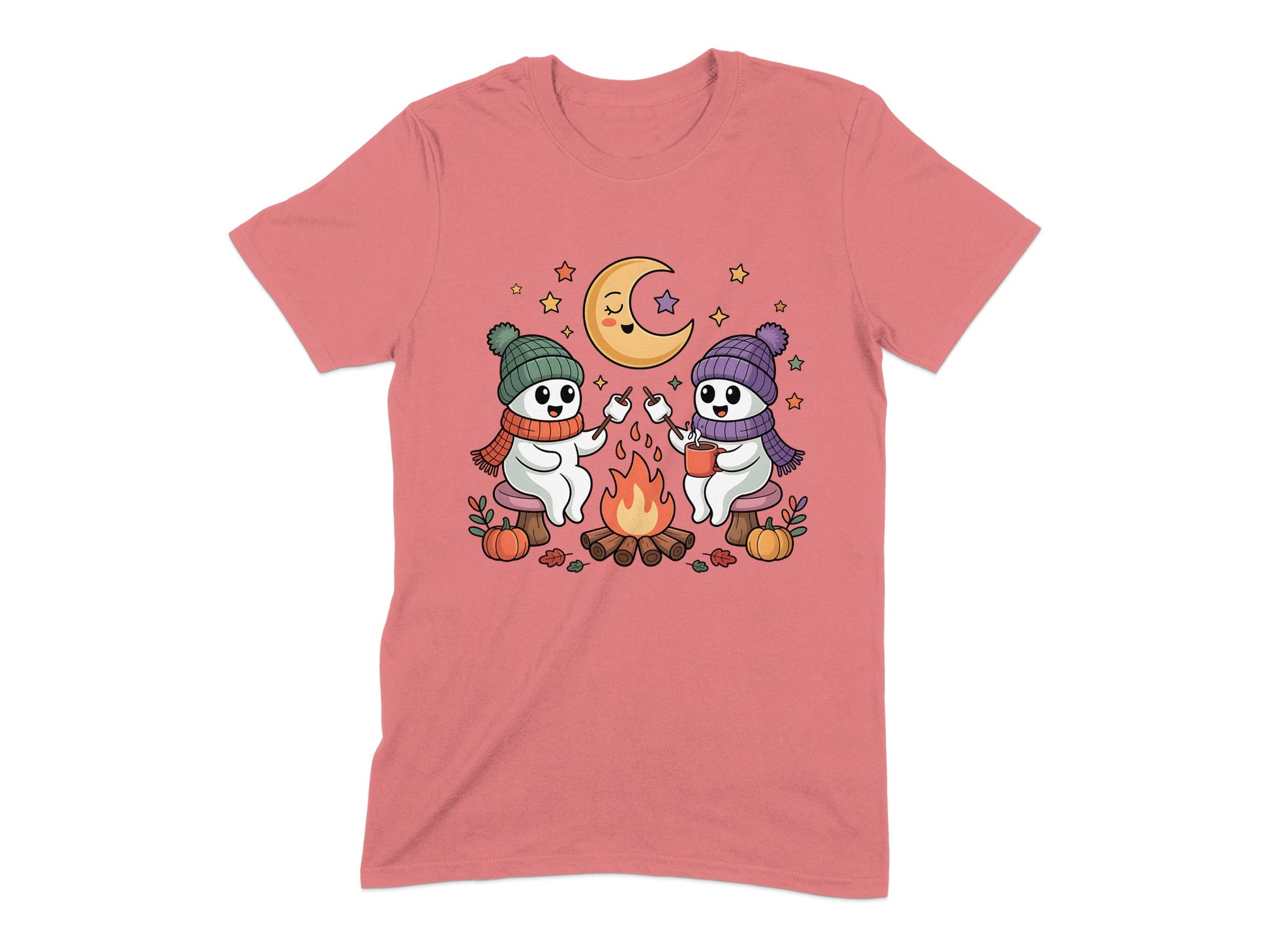 Cute Moon and Skeletons Campfire Scene T-Shirt product type