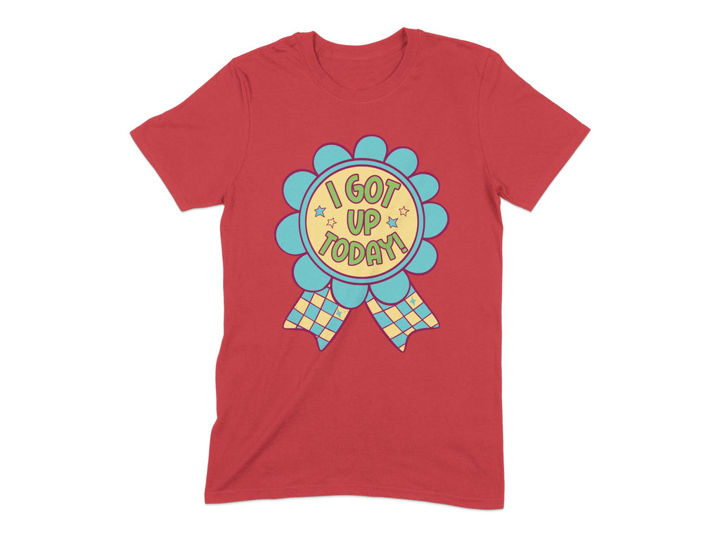I Got Up Today Ribbon Graphic Red T-Shirt product type