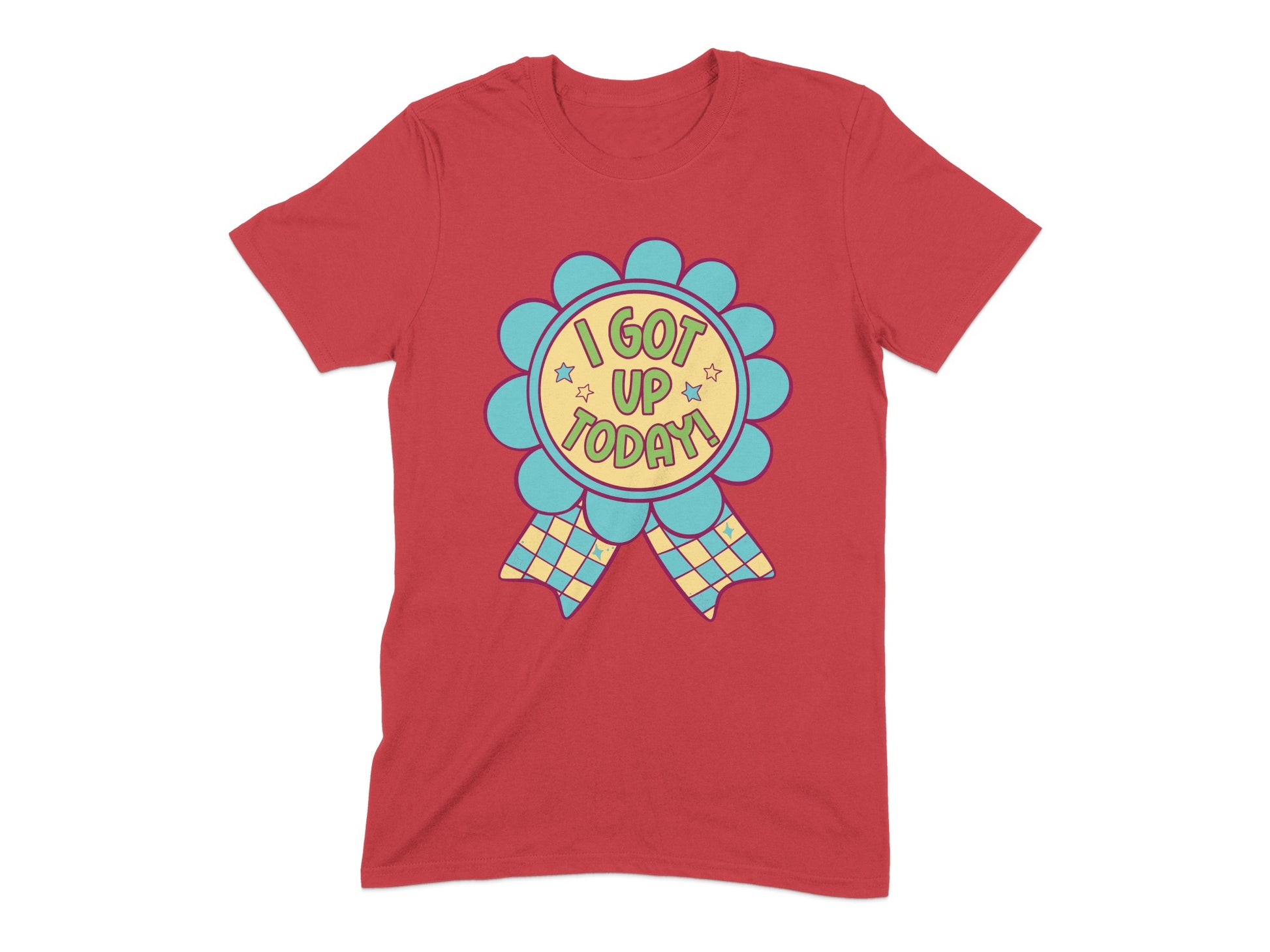 I Got Up Today Ribbon Graphic Red T-Shirt product type