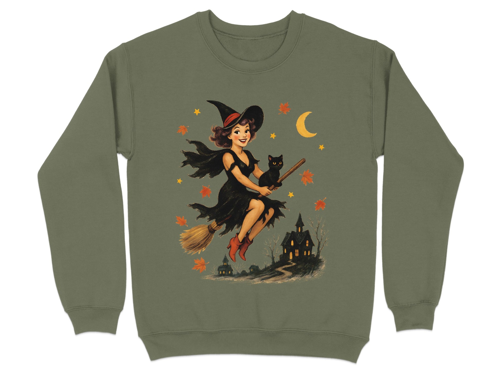 Vintage Witch Halloween Moon House Vintage product type