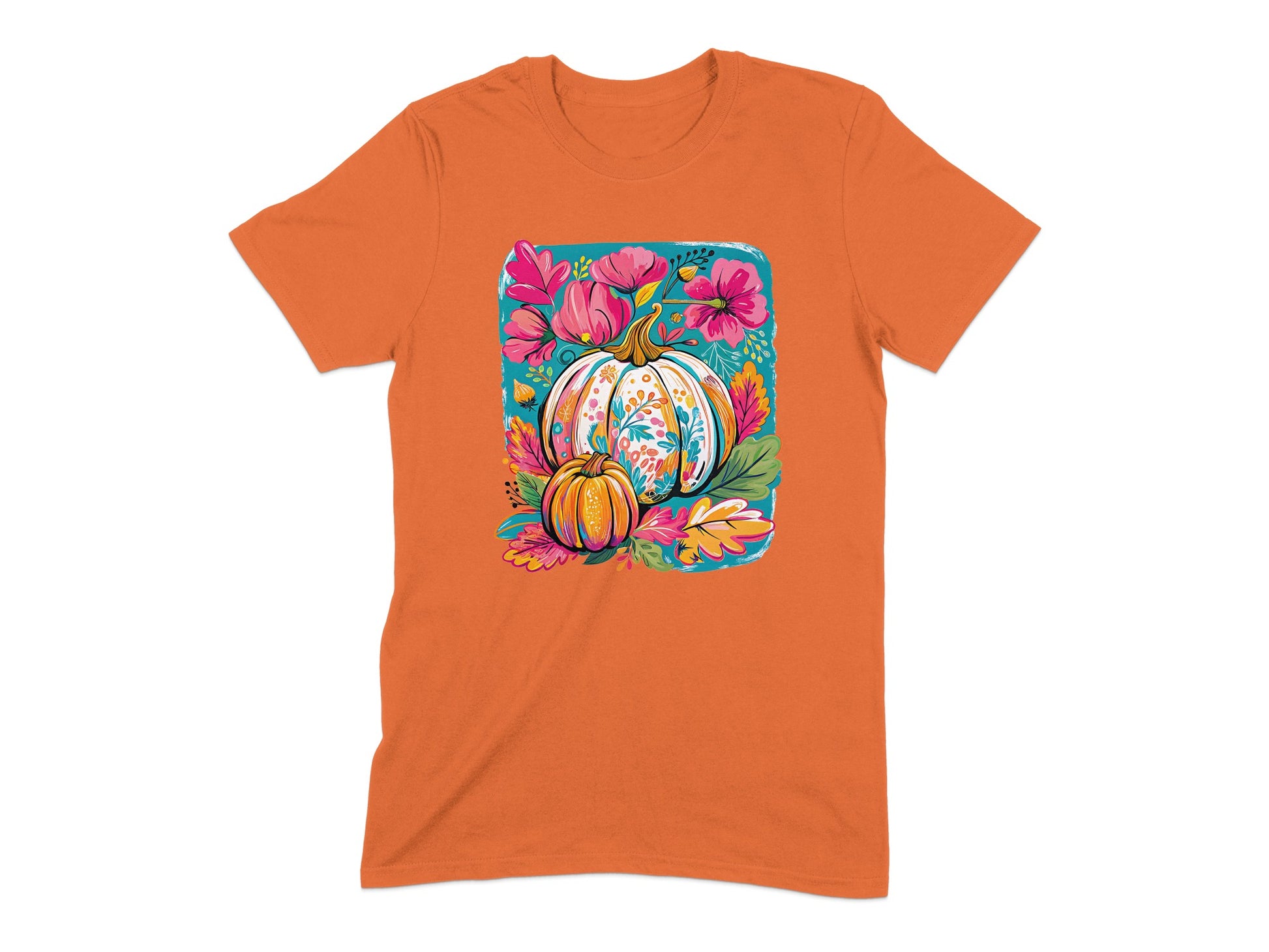 Colorful Floral Pumpkin Design TShirt product