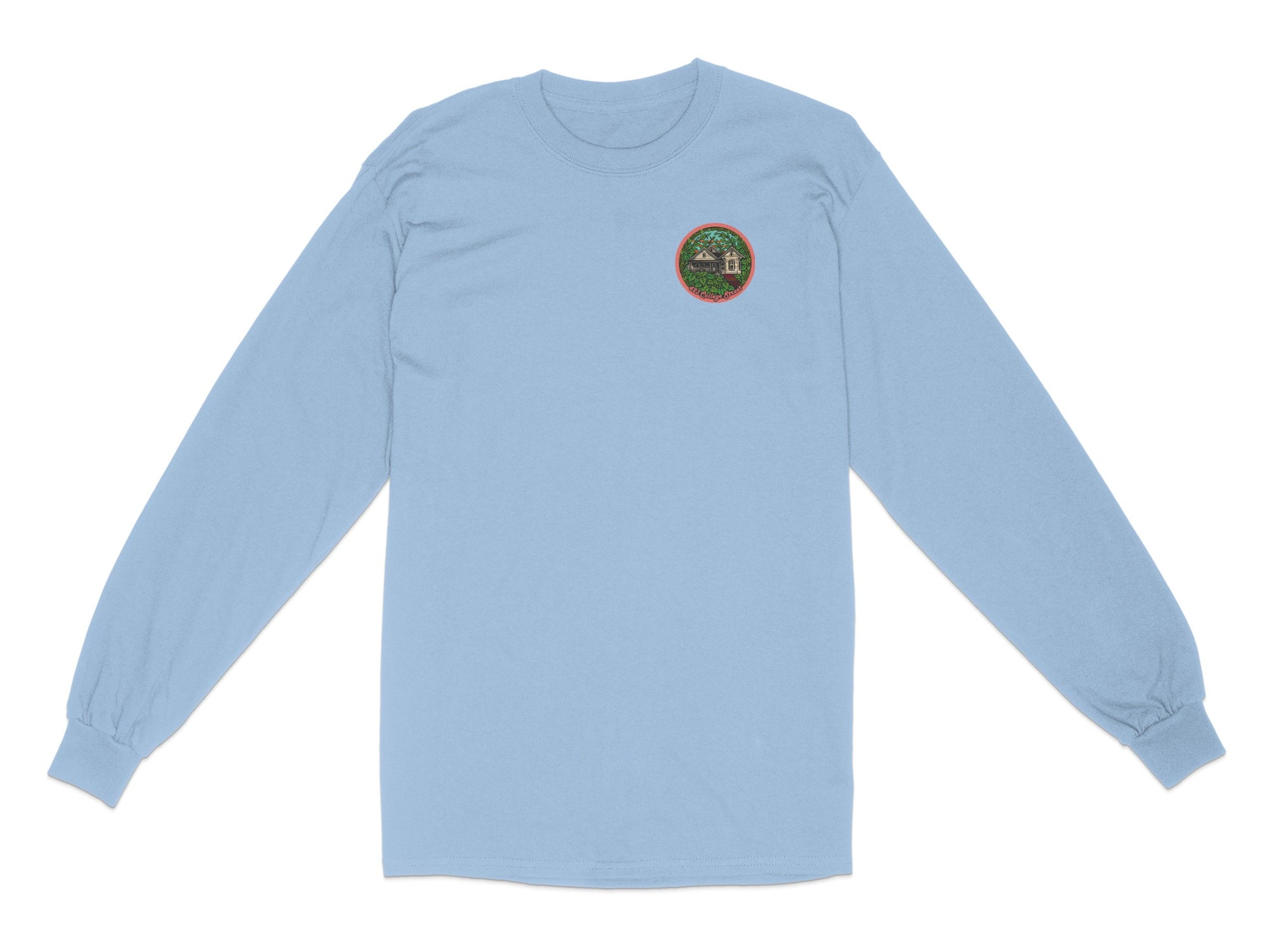 Cozy Long Sleeve Blue Graphic Tee Shirt product