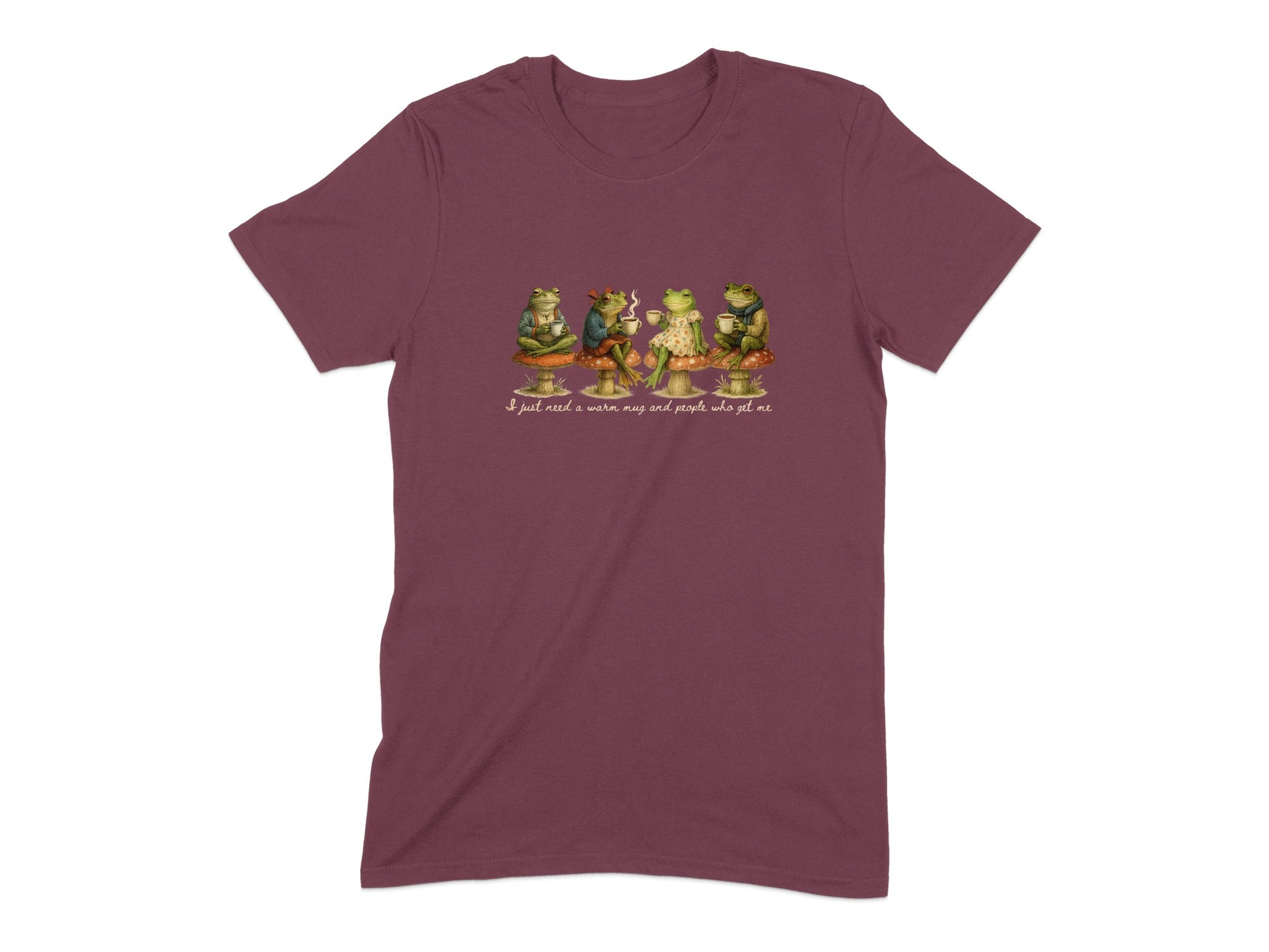 Whimsical Frog Band Printed T-Shirt Apparel product type