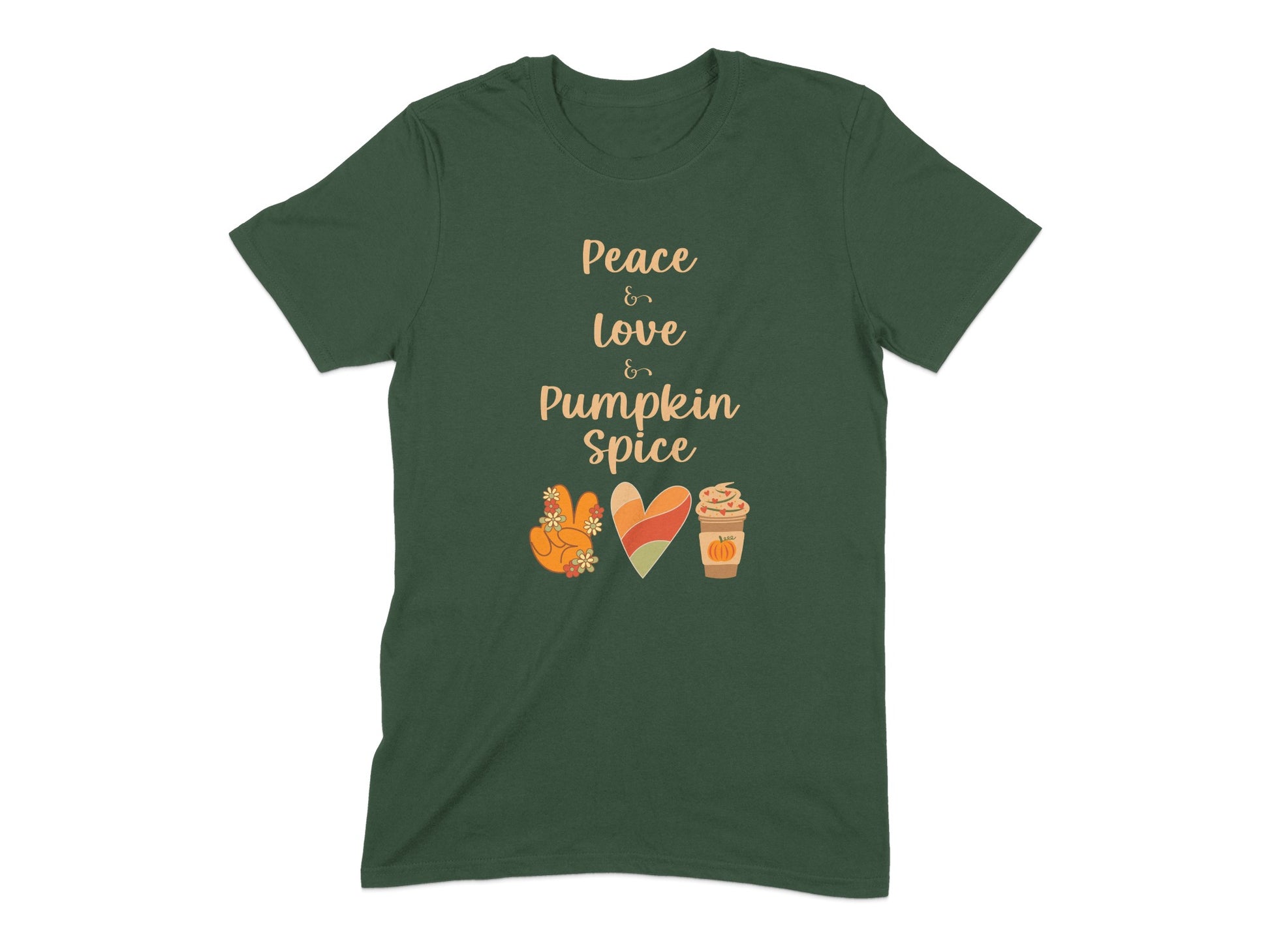 Peace Love Pumpkin Spice Graphic Tee Shirt product