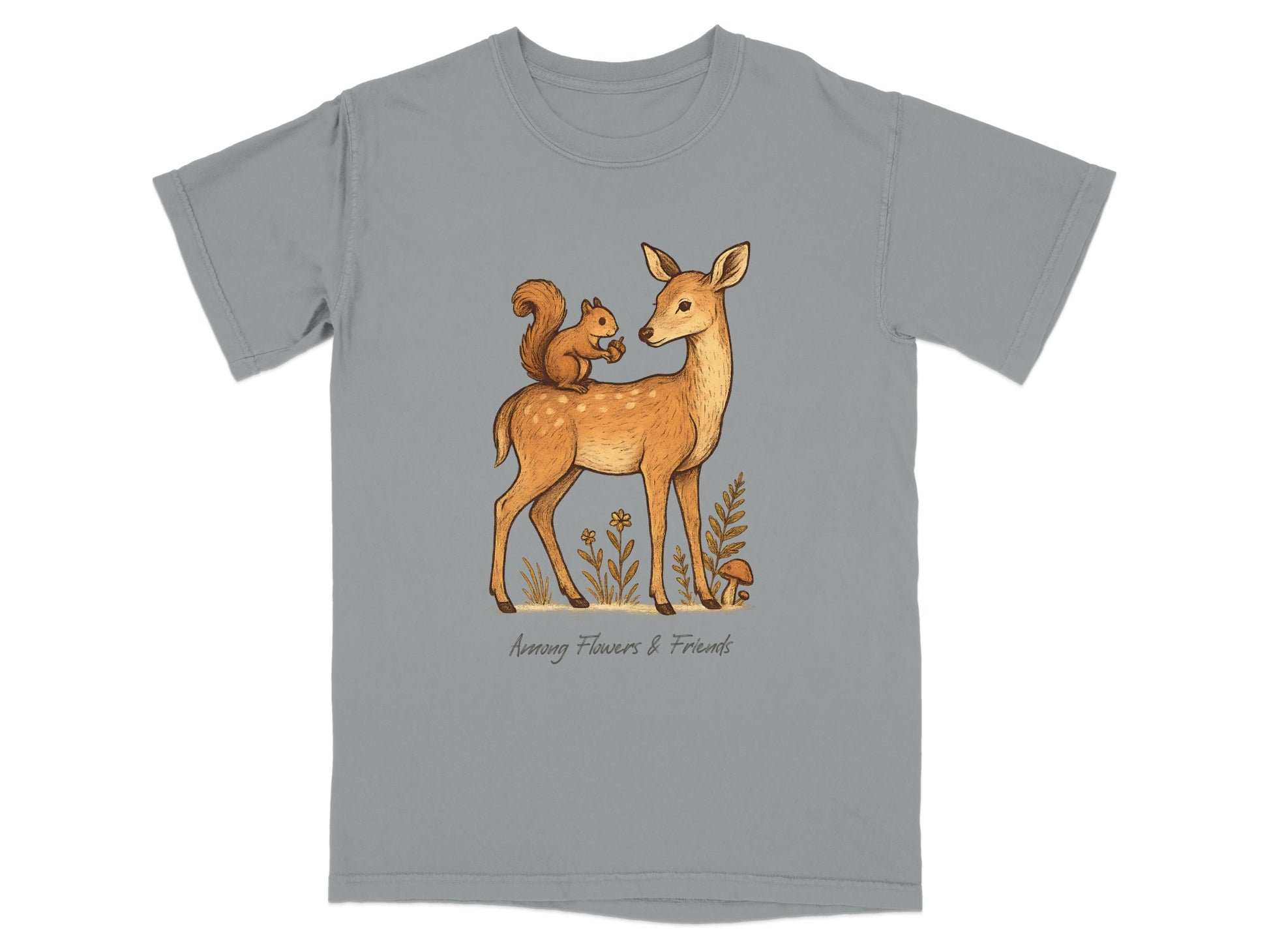 Adorable Deer and Squirrel Artwork T-shirt product type