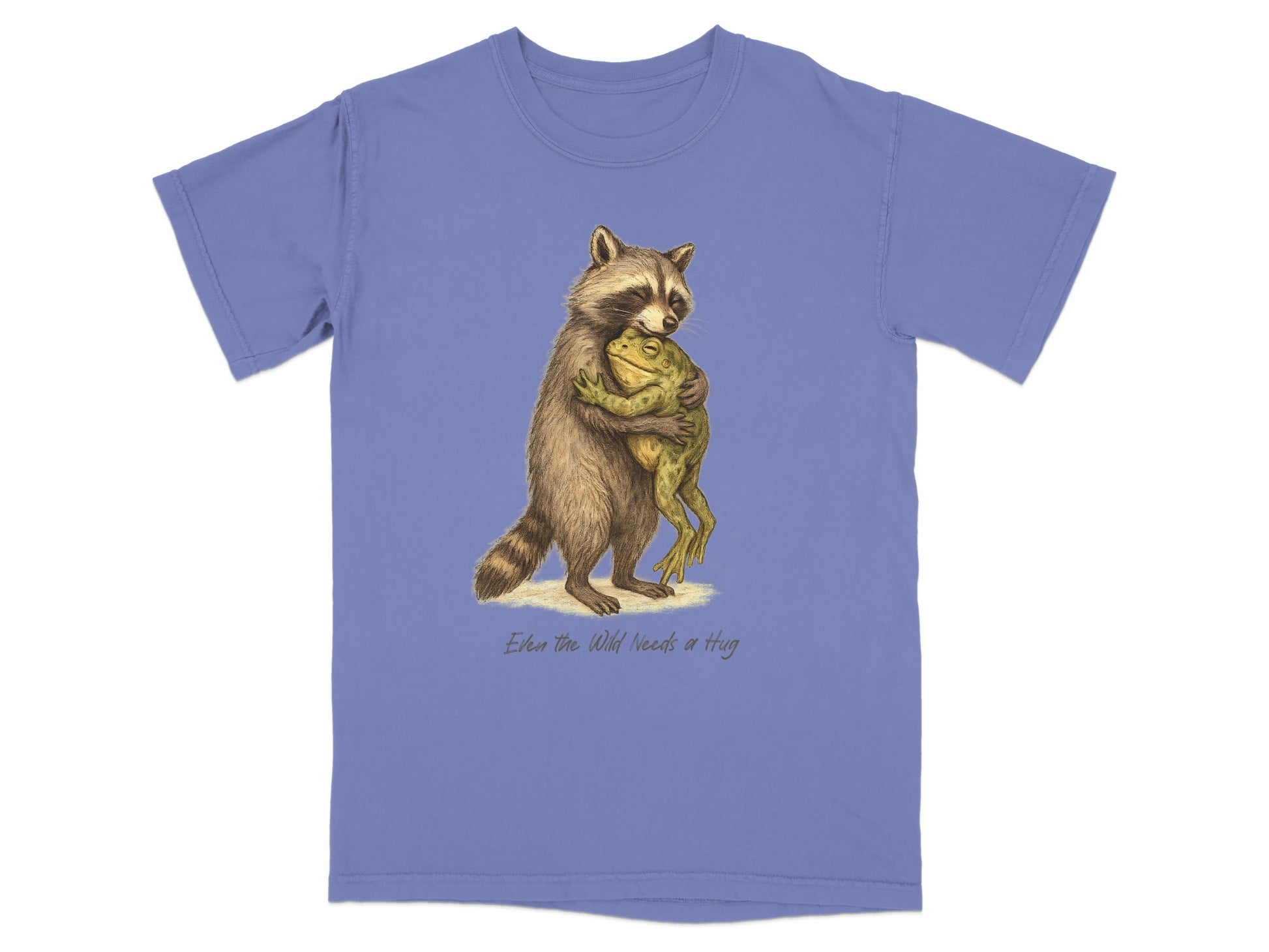 Raccoon Hugging Frog Graphic T Shirt product type