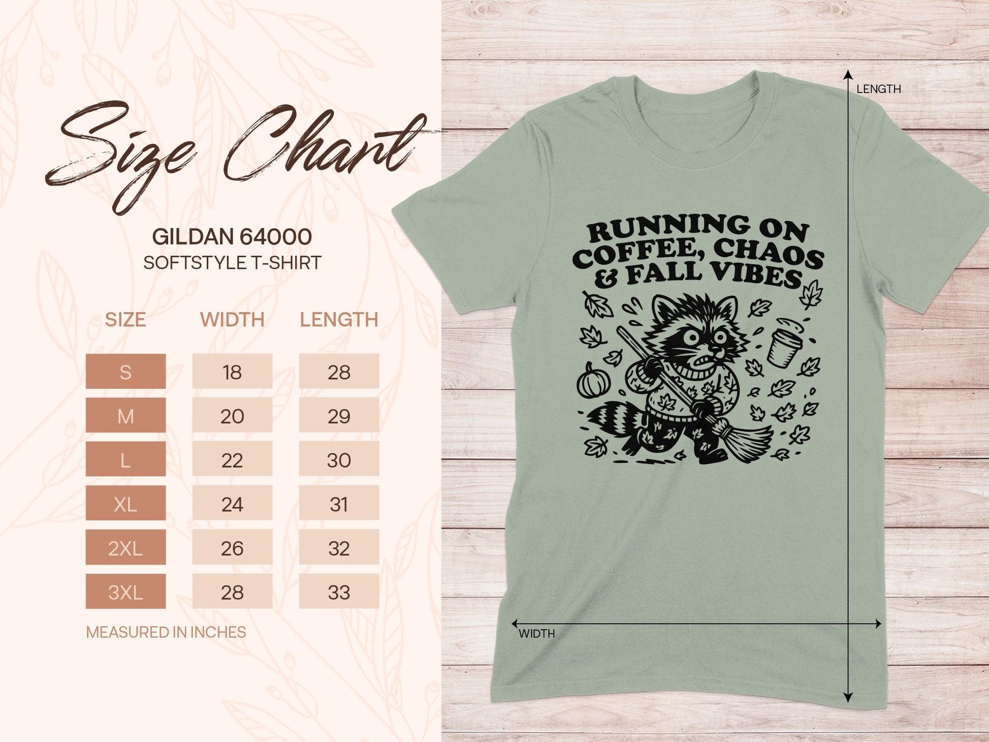 Running on Coffee Chaos & Fall Vibes T-shirt product
