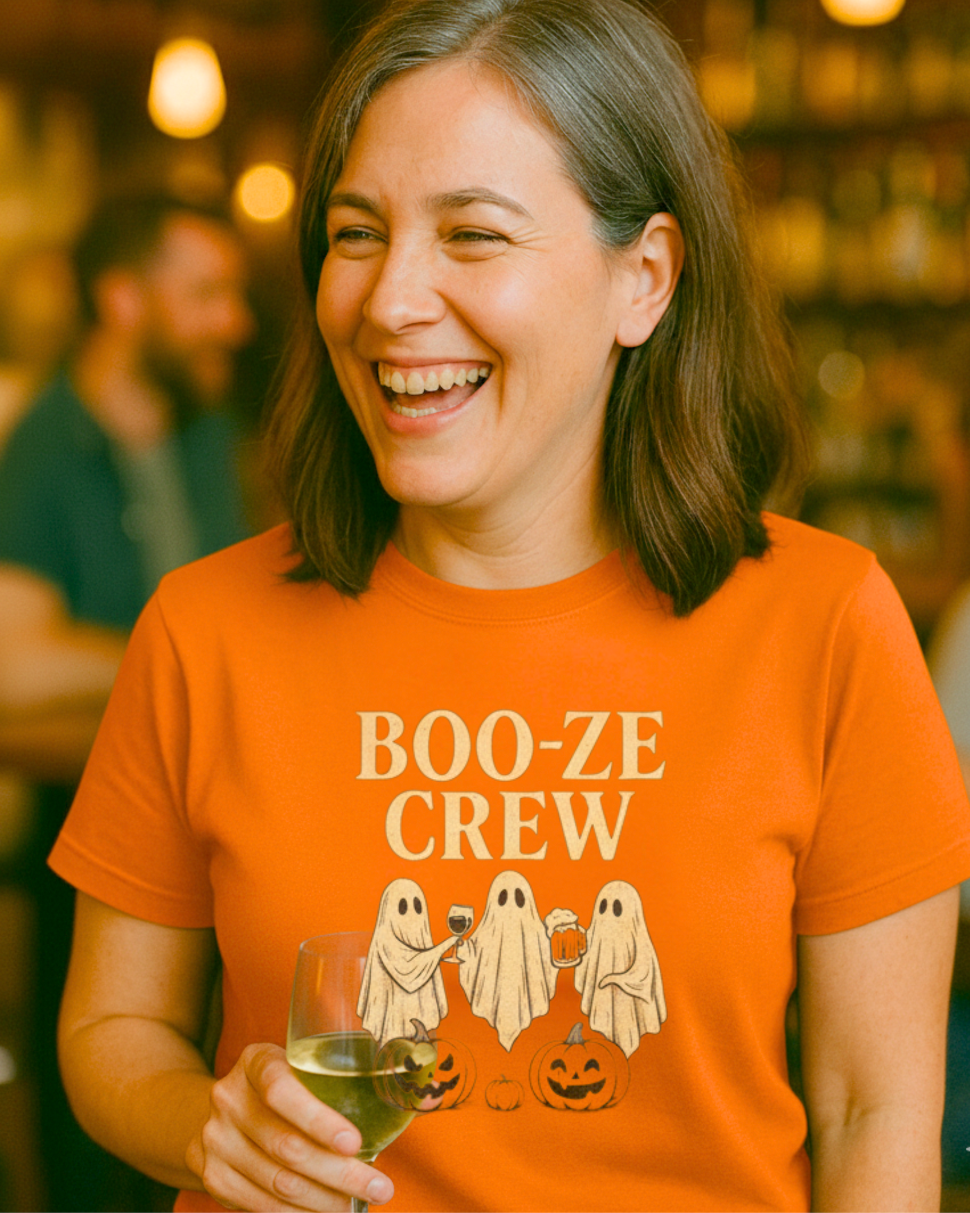 Boo-ze Crew Ghosts and Pumpkins Halloween T-Shirt