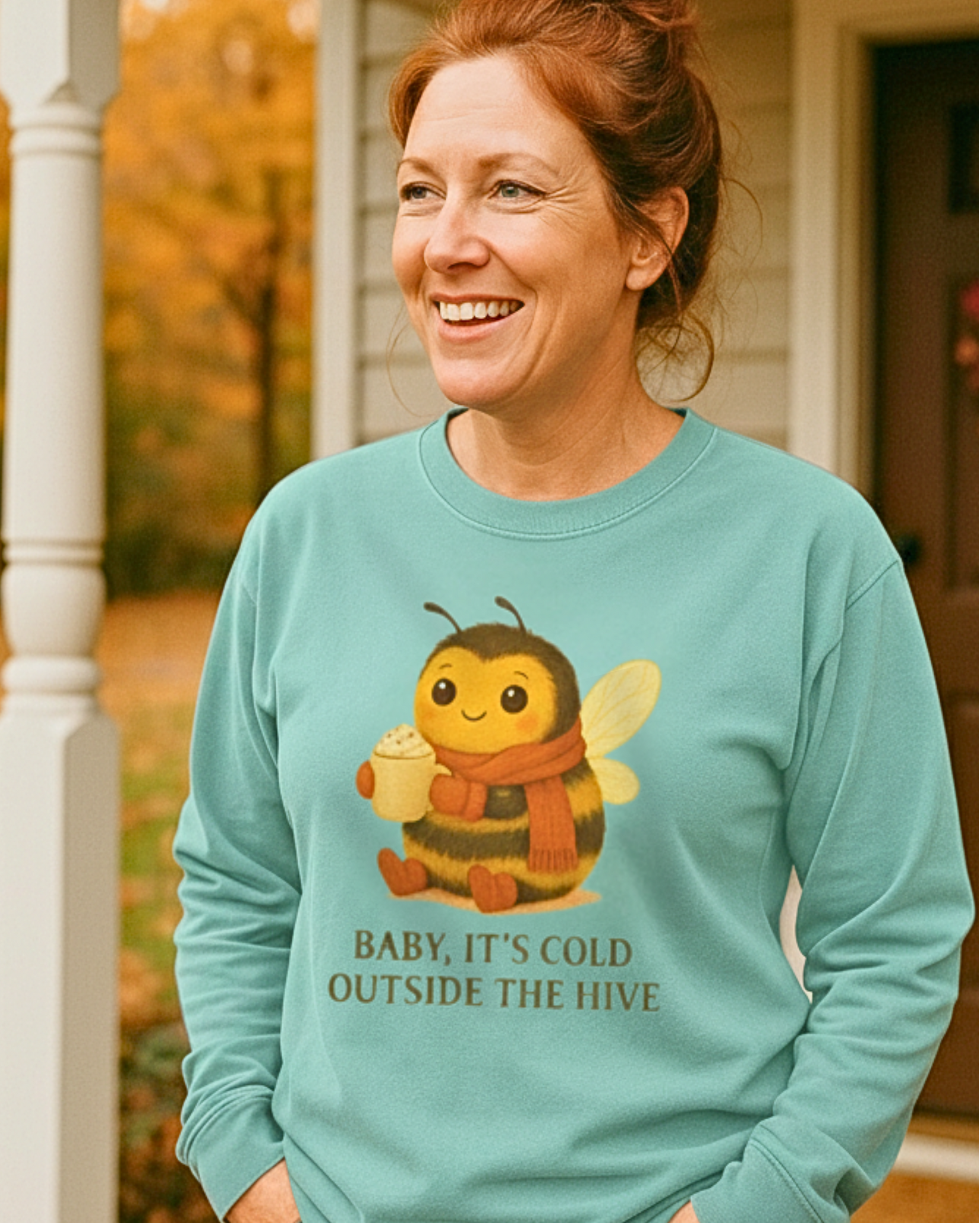 Cute Cozy Bee Collection Baby It's Cold Comfort Colors Long Sleeve T-Shirt