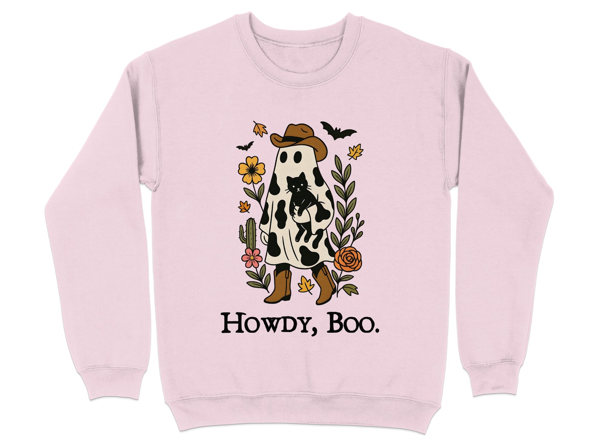 Howdy Boo Ghost with Flowers Graphic Sweatshirt Product