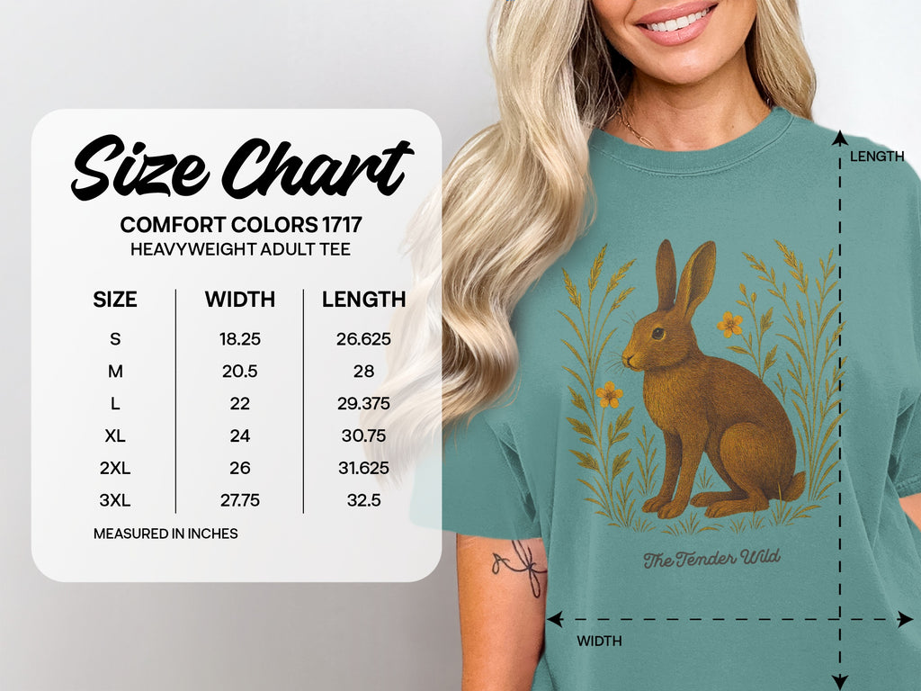 Rabbit and Wildflowers Design Adult Tee product type