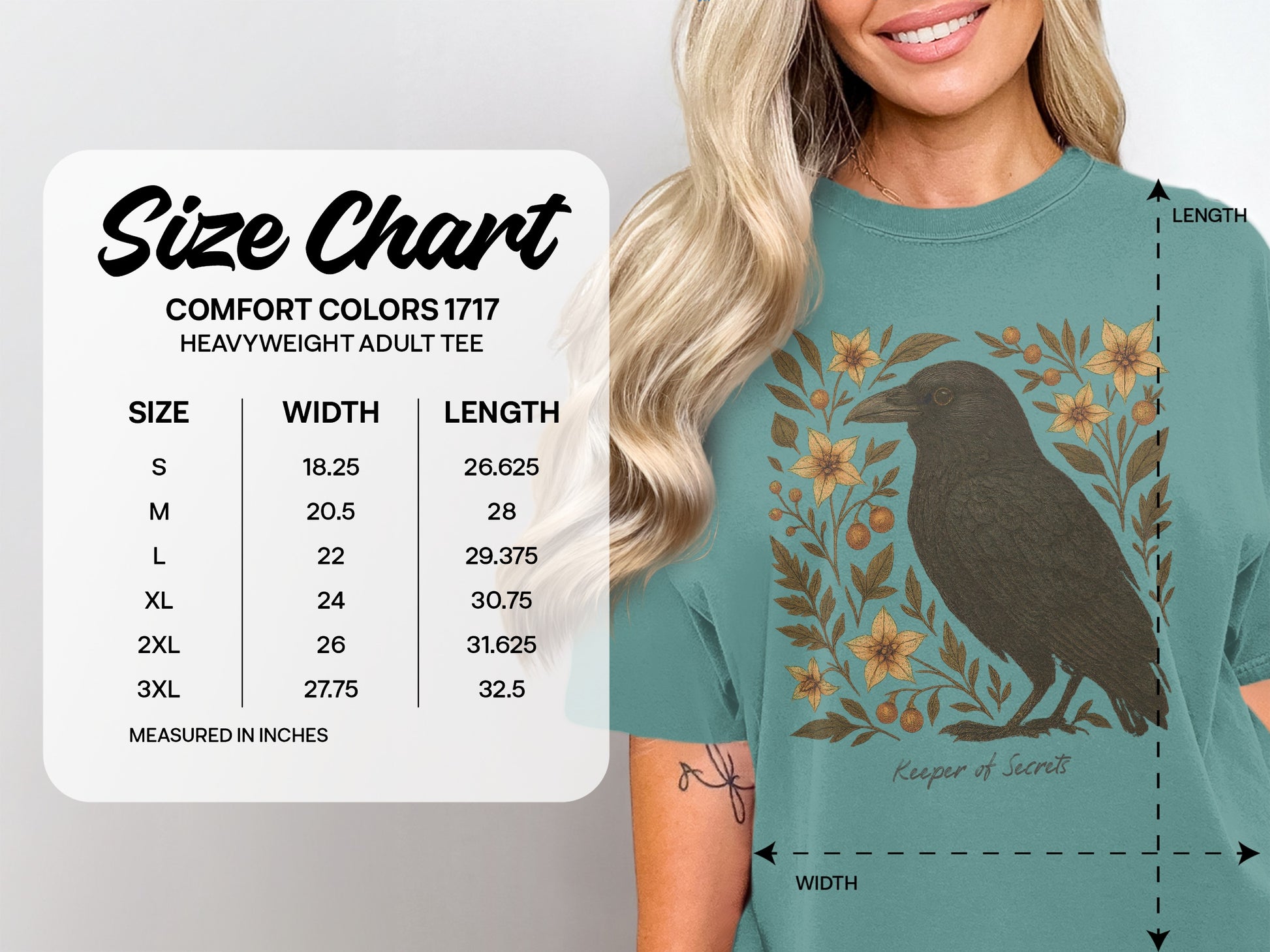 Keeper of Secrets Raven Heavyweight Adult Tee product type