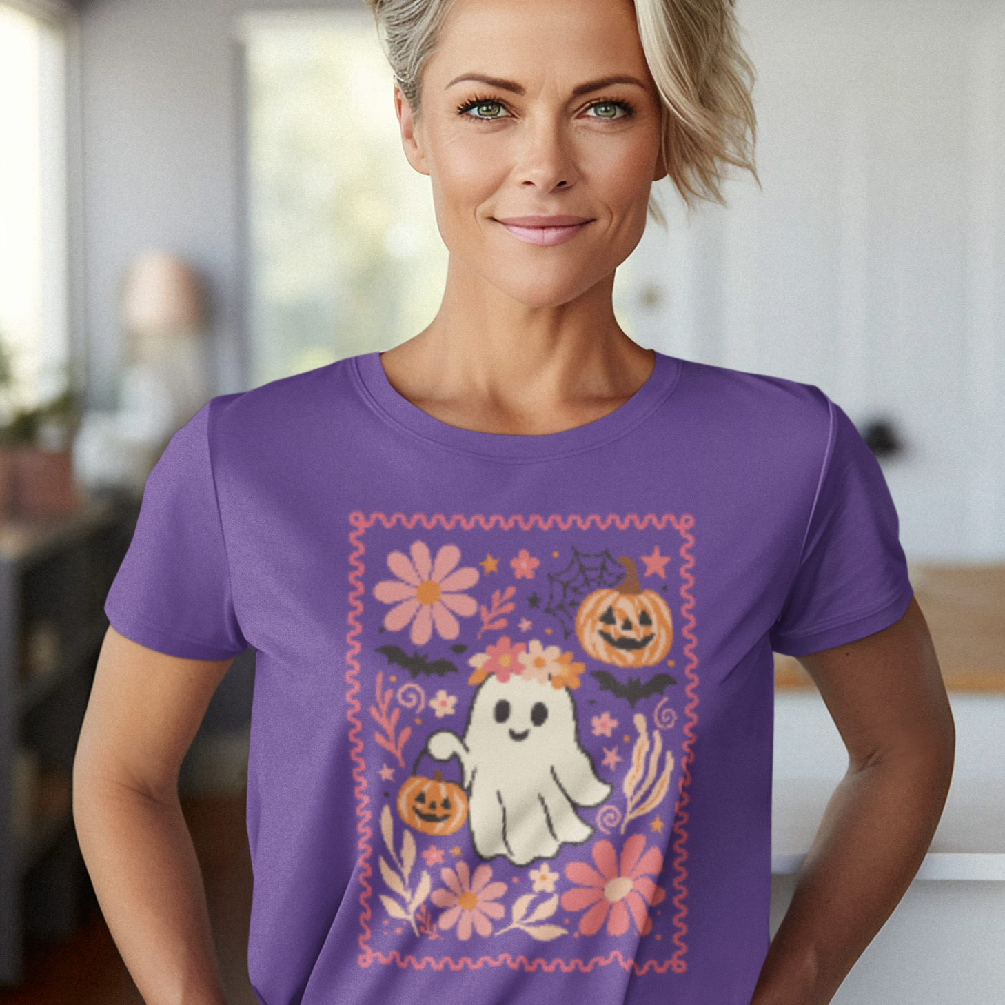 Cute Halloween Pumpkin T-Shirt, Autumn Design XS-5X
